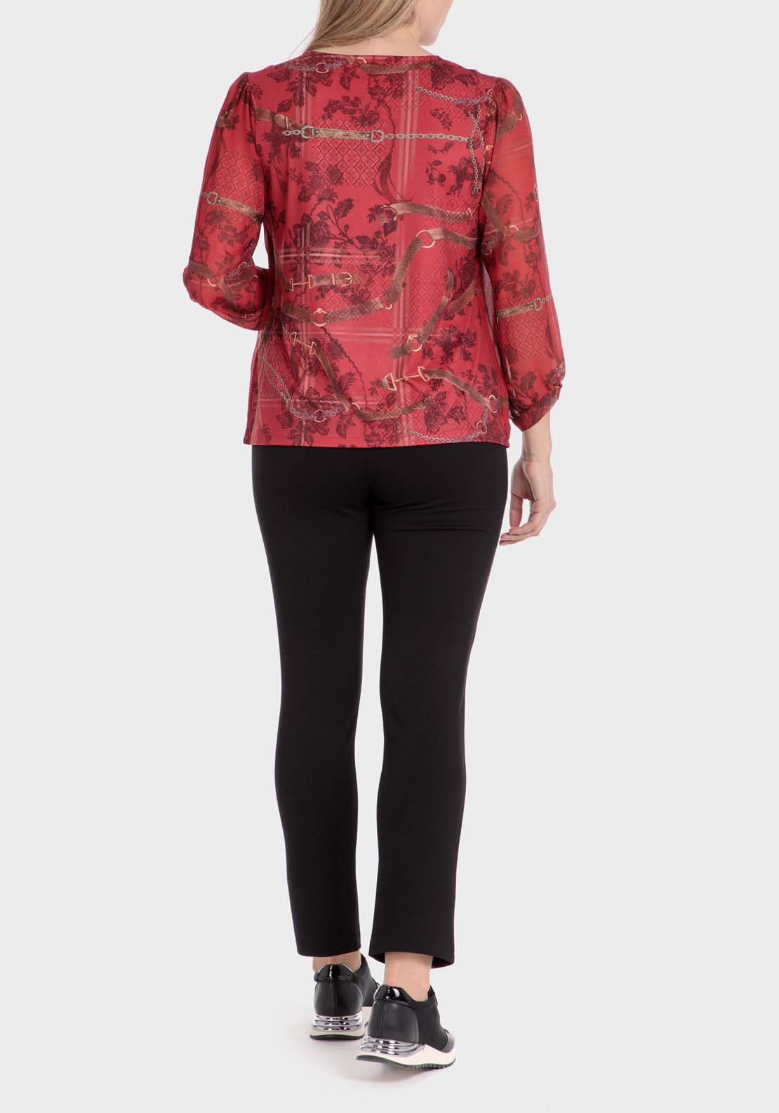 Punt Roma Chains Print T-Shirt - Red 4 Shaws Department Stores