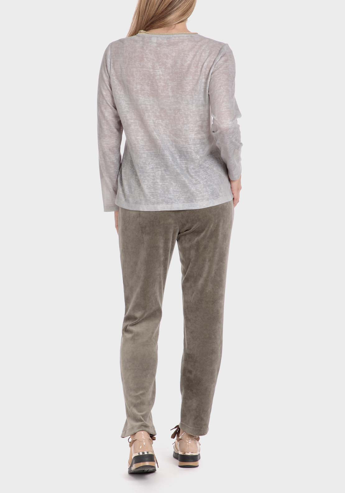 Punt Roma Printed T-Shirt With Metallic - Green 4 Shaws Department Stores