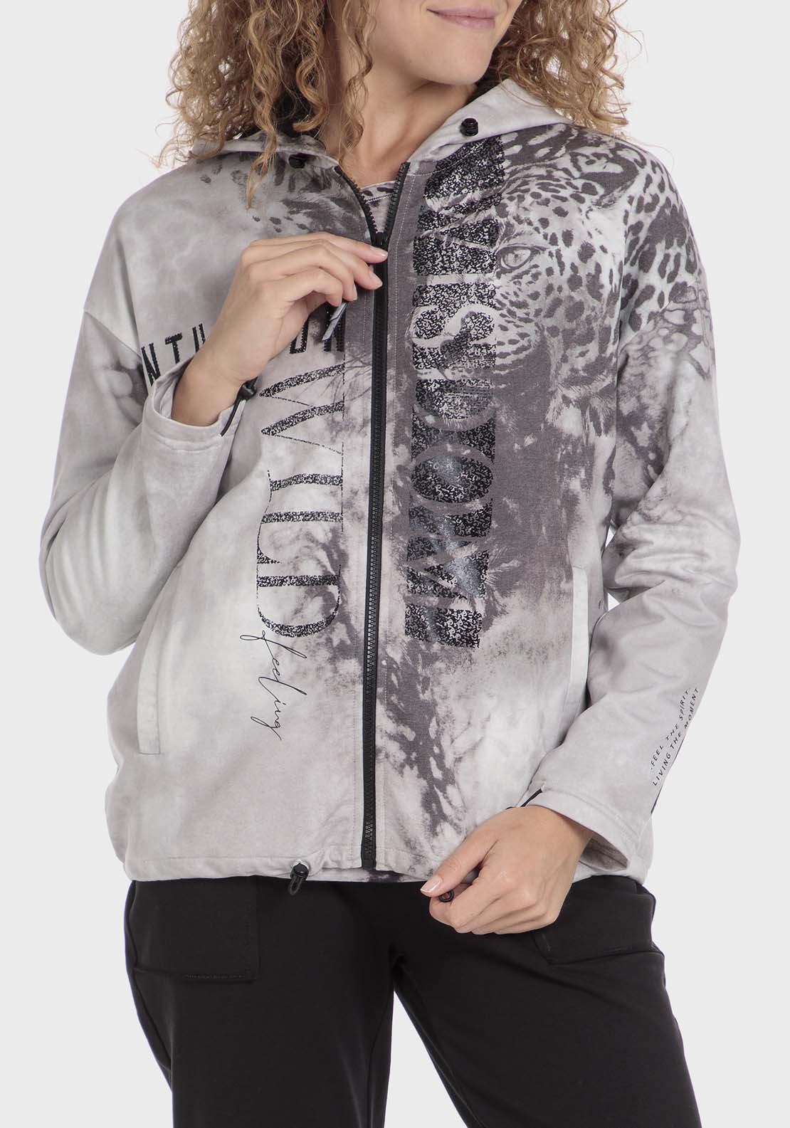 Punt Roma Animal Print Jacket - Brown 1 Shaws Department Stores