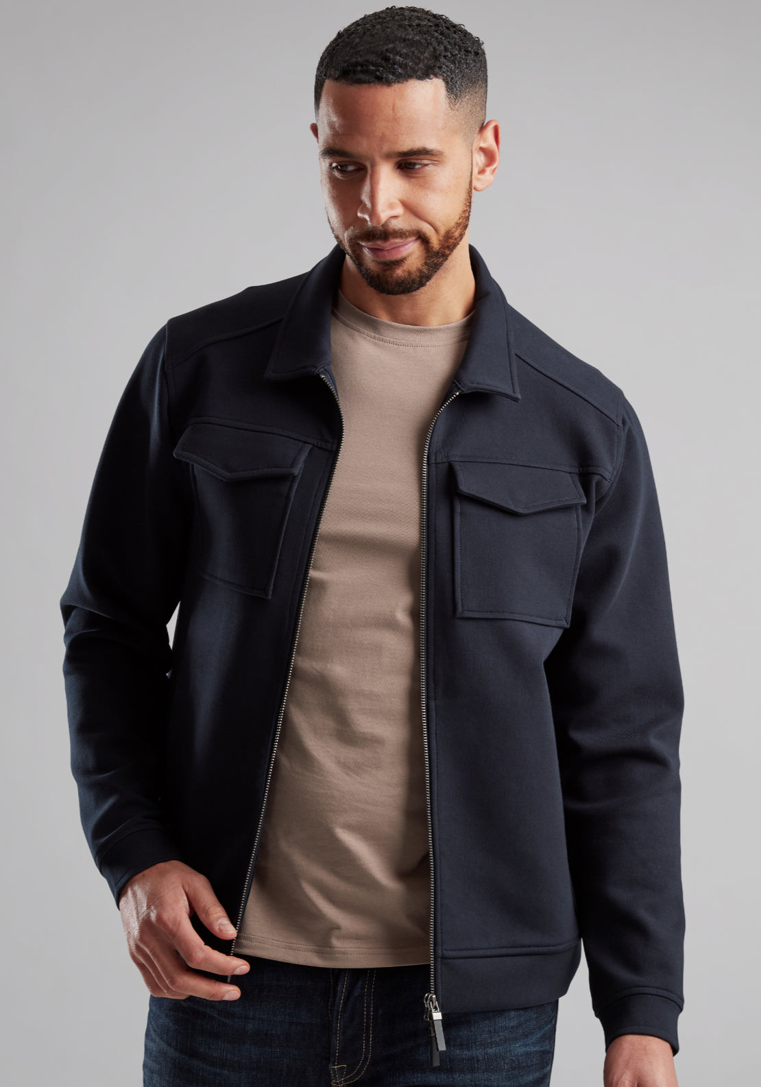 Vedoneire Interlock Jacket - Navy 1 Shaws Department Stores