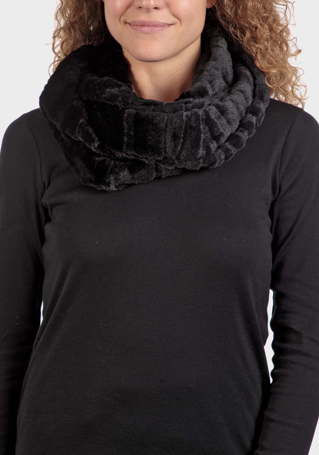 Punt Roma Fur Neck - Black 1 Shaws Department Stores
