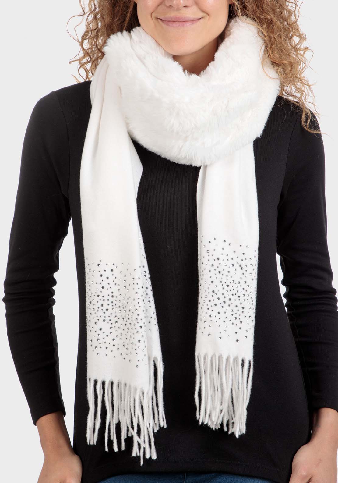 Punt Roma Scarf - White 1 Shaws Department Stores