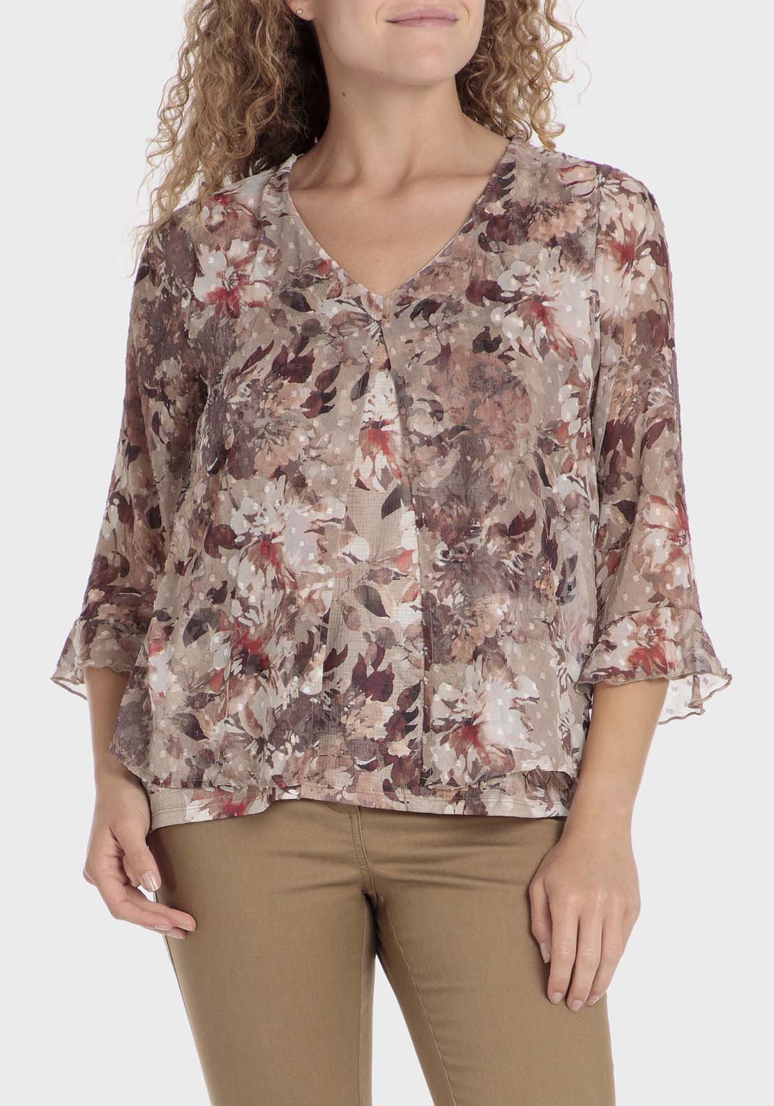 Punt Roma Faux Plumetti Twinset - Beige 1 Shaws Department Stores
