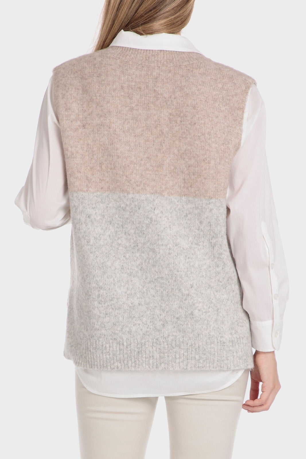 Punt Roma Knitted Waistcoat - Grey 2 Shaws Department Stores