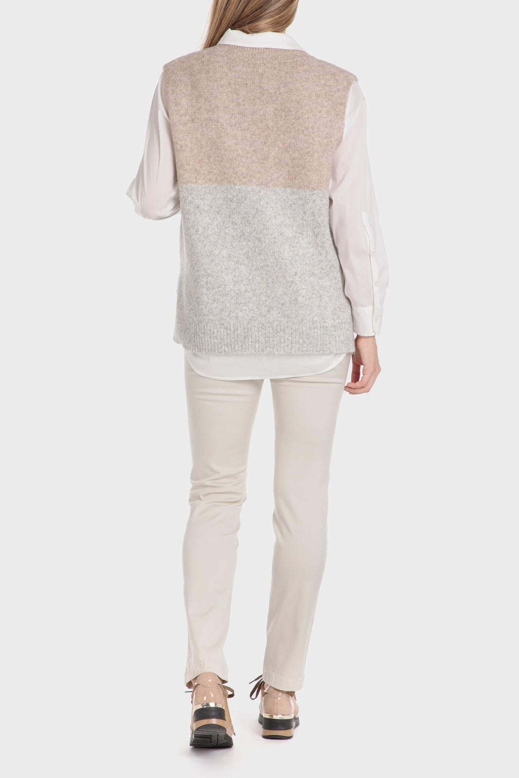 Punt Roma Knitted Waistcoat - Grey 4 Shaws Department Stores