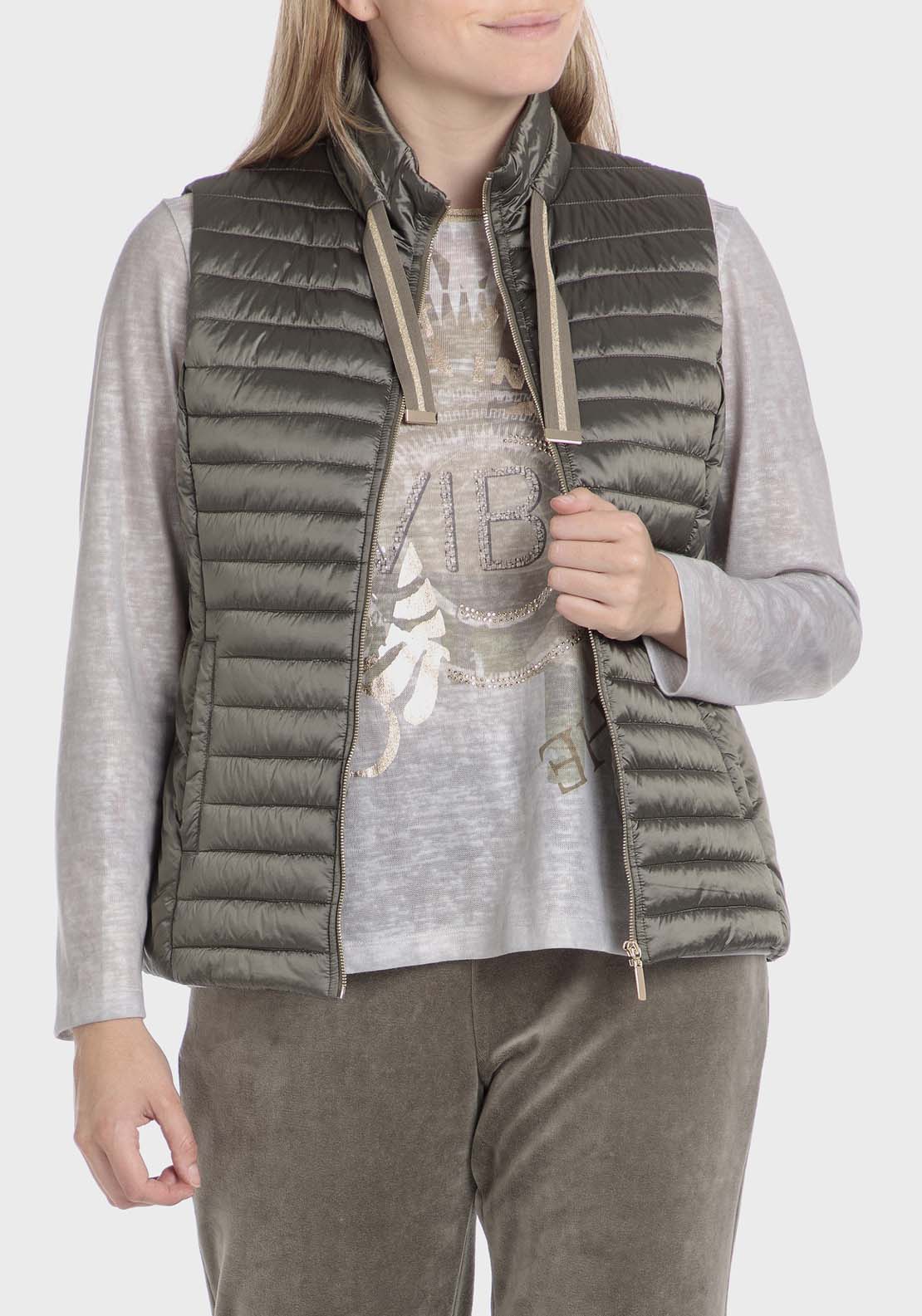 Punt Roma Padded Waistcoat - Green 1 Shaws Department Stores