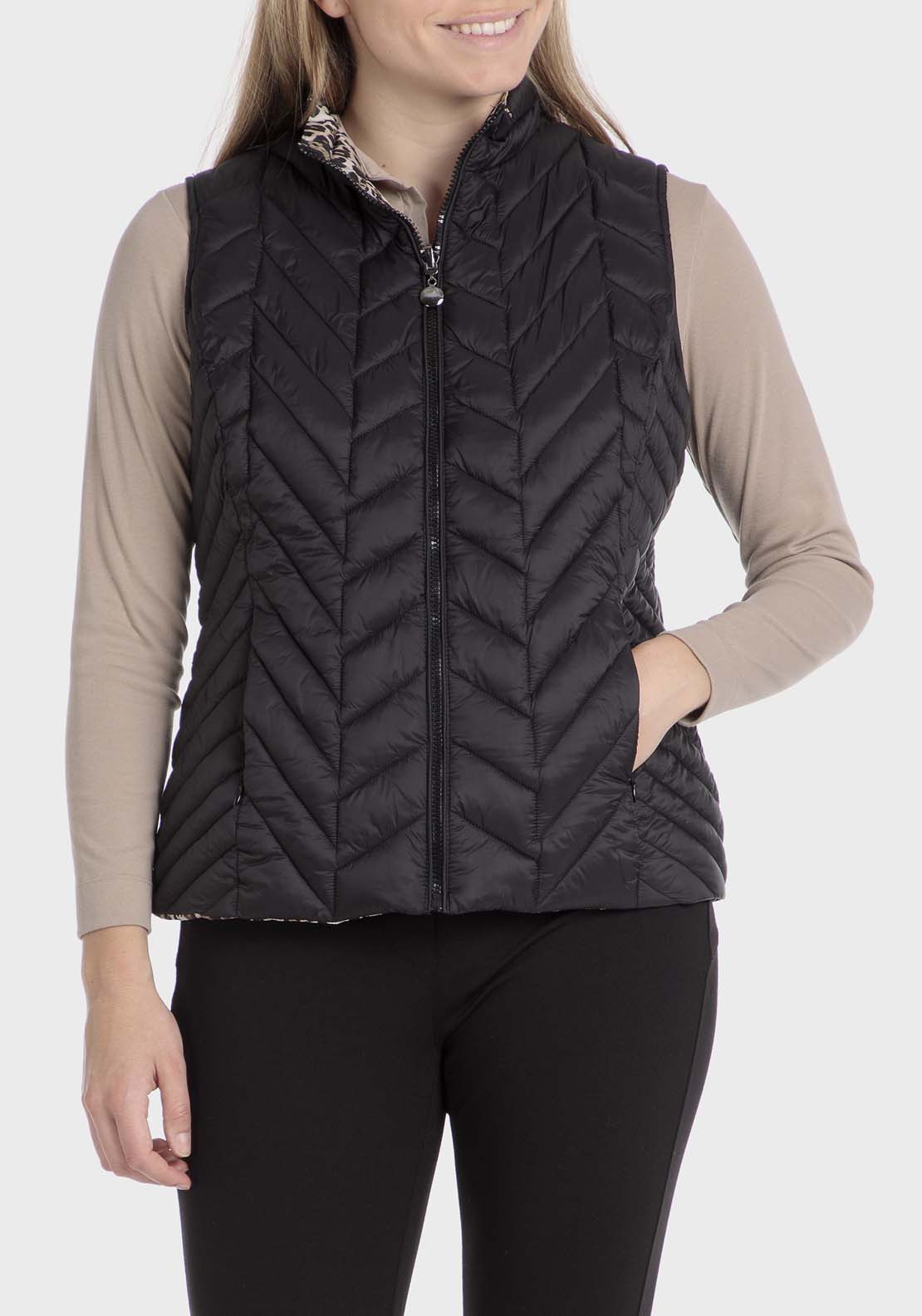 Punt Roma Reversible Waistcoat - Black 1 Shaws Department Stores