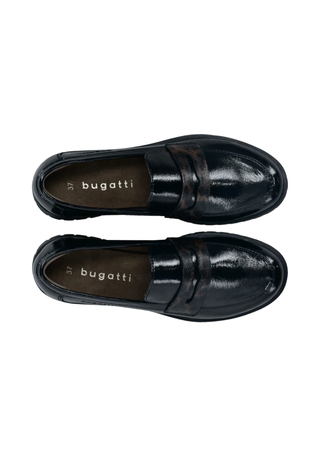 Bagatt Surprise Loafers - Black/animal Print 6 Shaws Department Stores