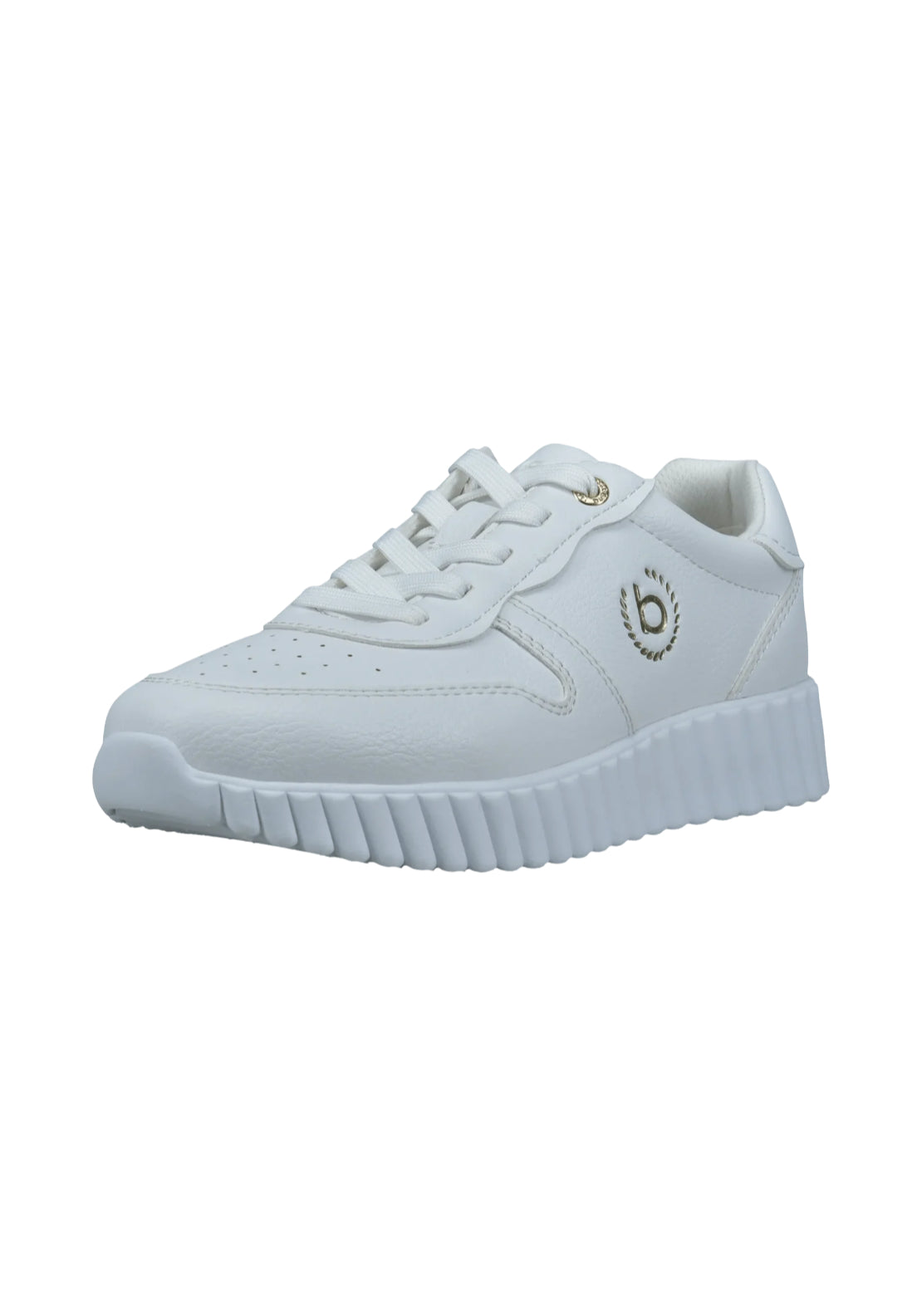 Bugatti Plain Sneaker - White 3 Shaws Department Stores