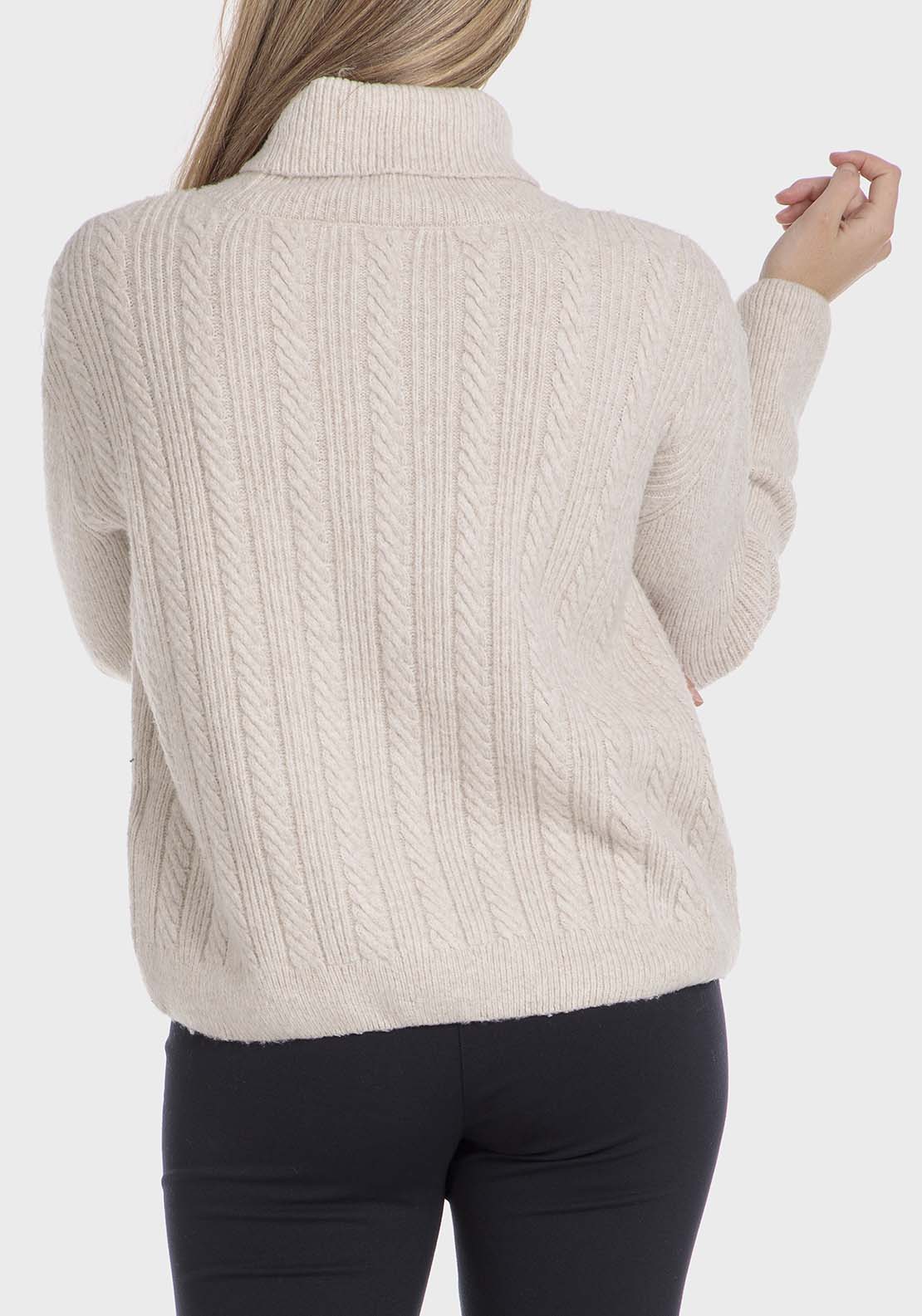 Punt Roma Braids Sweater - Beige 2 Shaws Department Stores