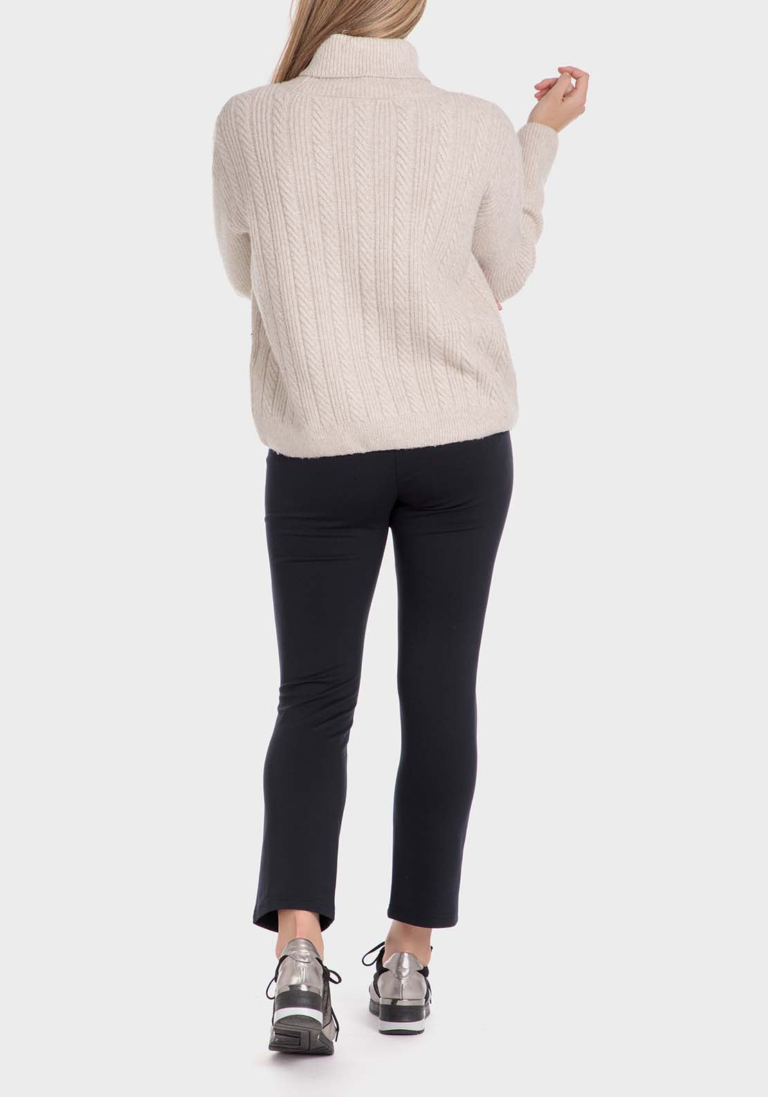 Punt Roma Braids Sweater - Beige 4 Shaws Department Stores
