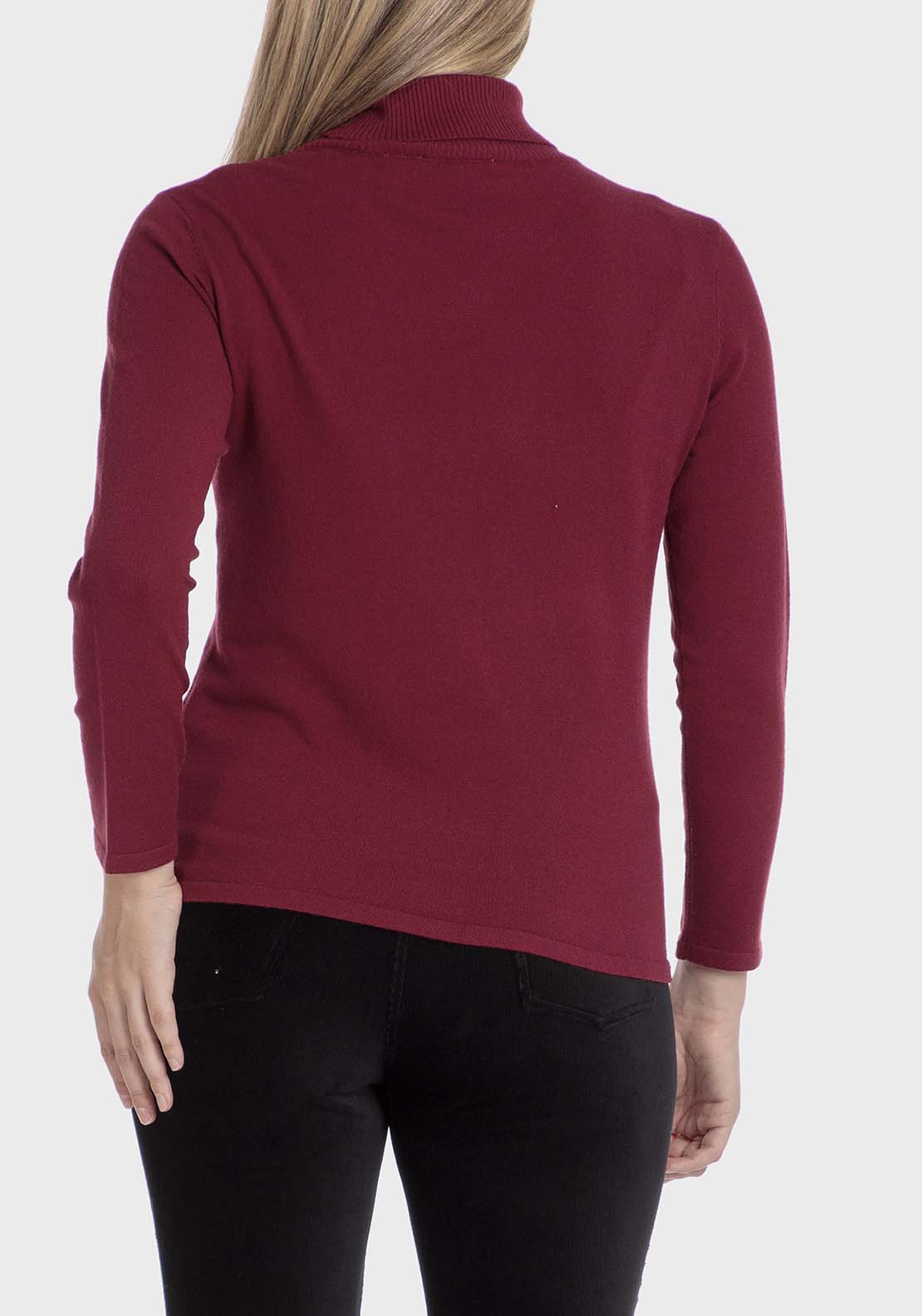 Punt Roma Basic Turtleneck Sweater - Garnet 2 Shaws Department Stores