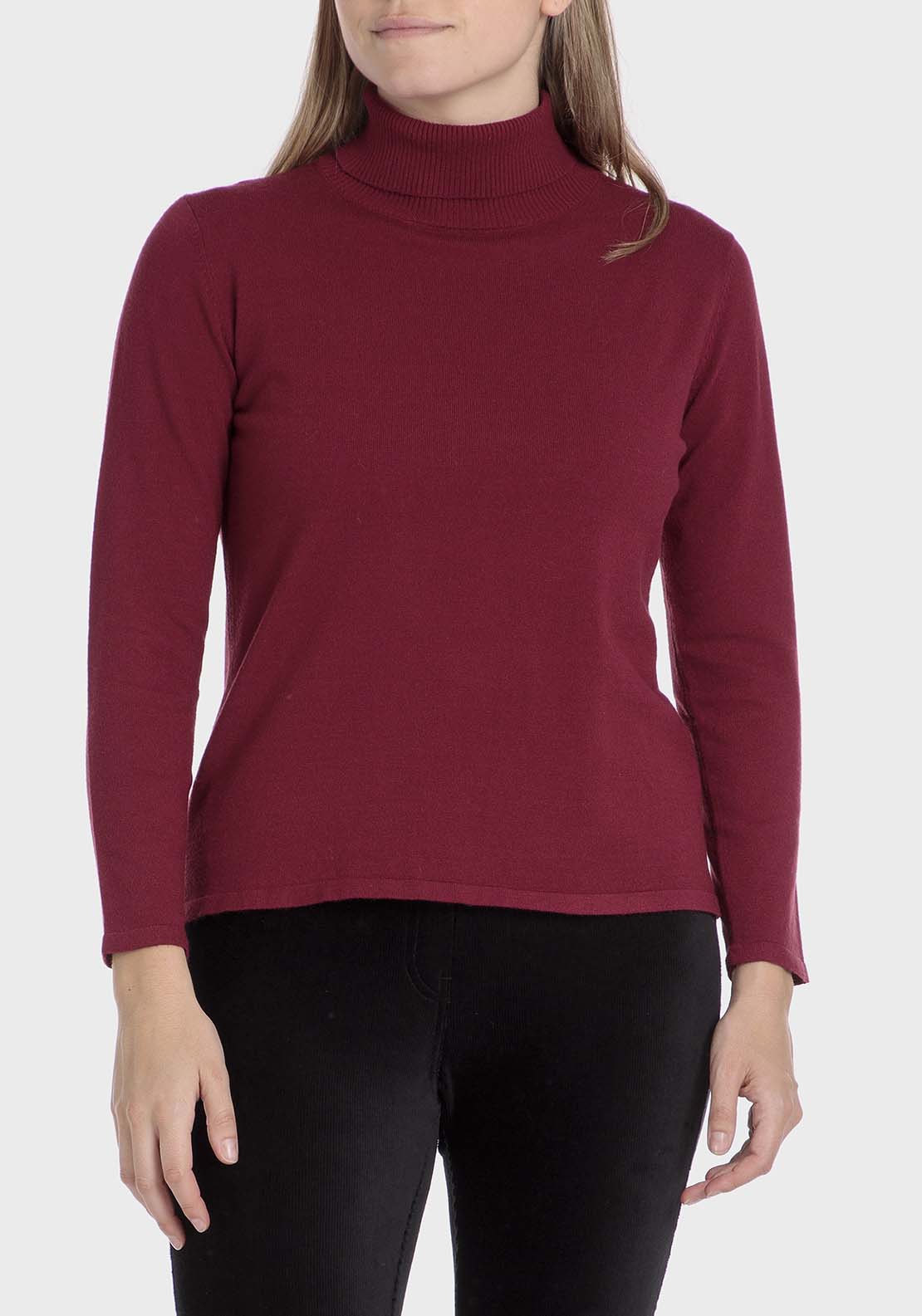 Punt Roma Basic Turtleneck Sweater - Garnet 1 Shaws Department Stores