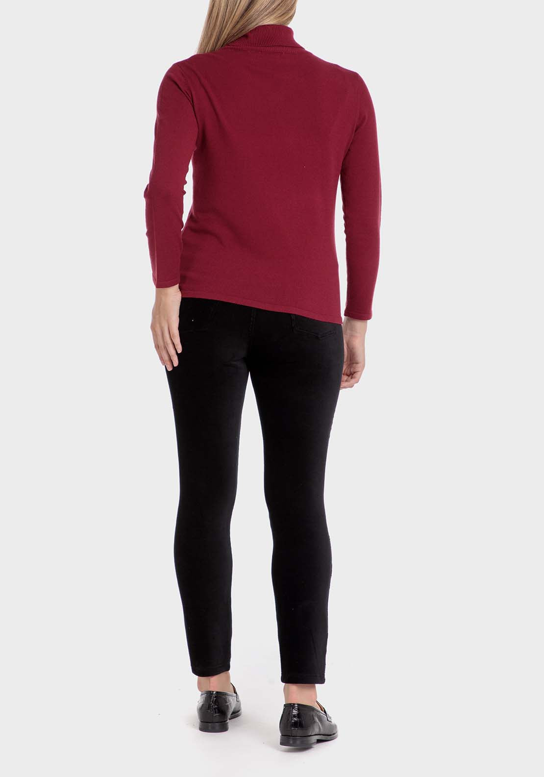 Punt Roma Basic Turtleneck Sweater - Garnet 4 Shaws Department Stores