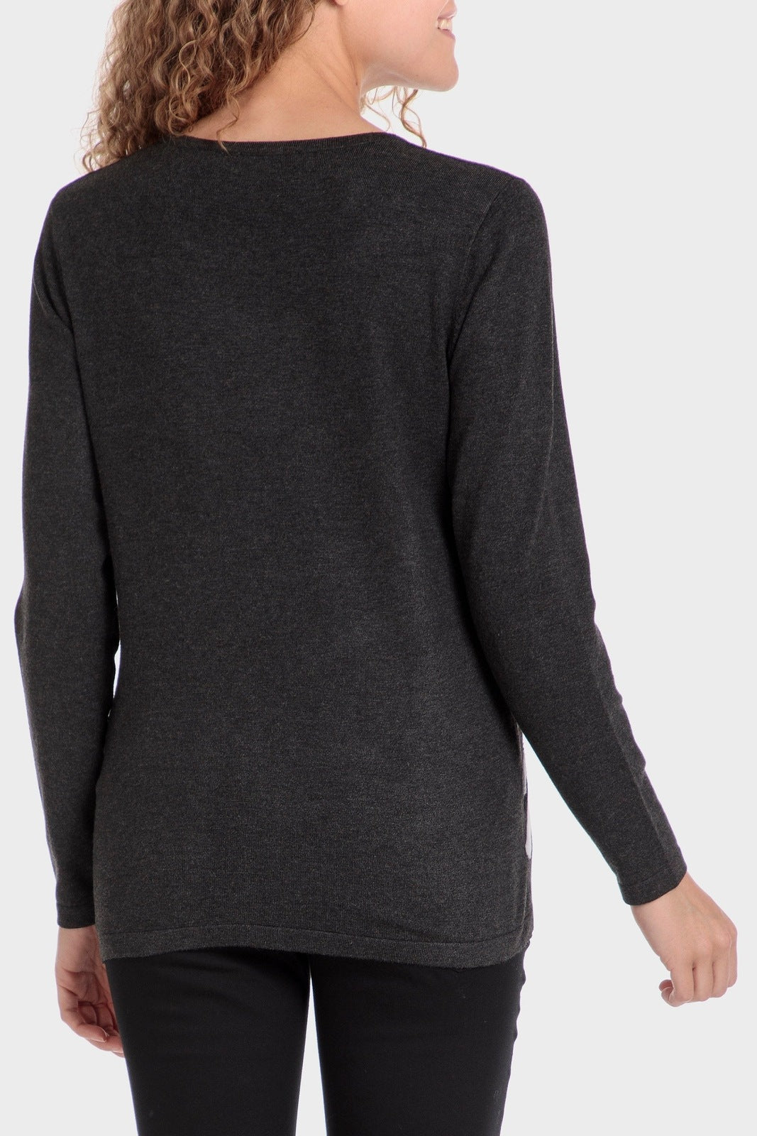 Punt Roma Embroidered Sweater - Grey 2 Shaws Department Stores