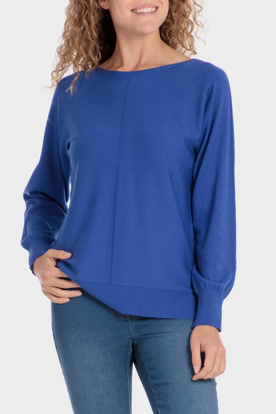 Punt Roma Batwing Sleeve Sweater - Blue 1 Shaws Department Stores