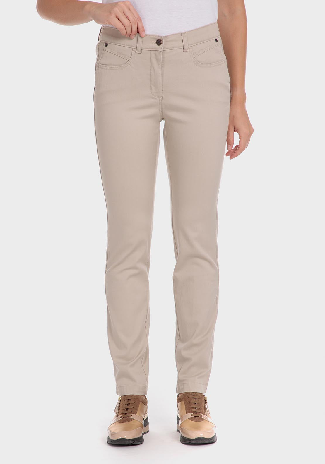 Cotton Trousers With Elastic Brown