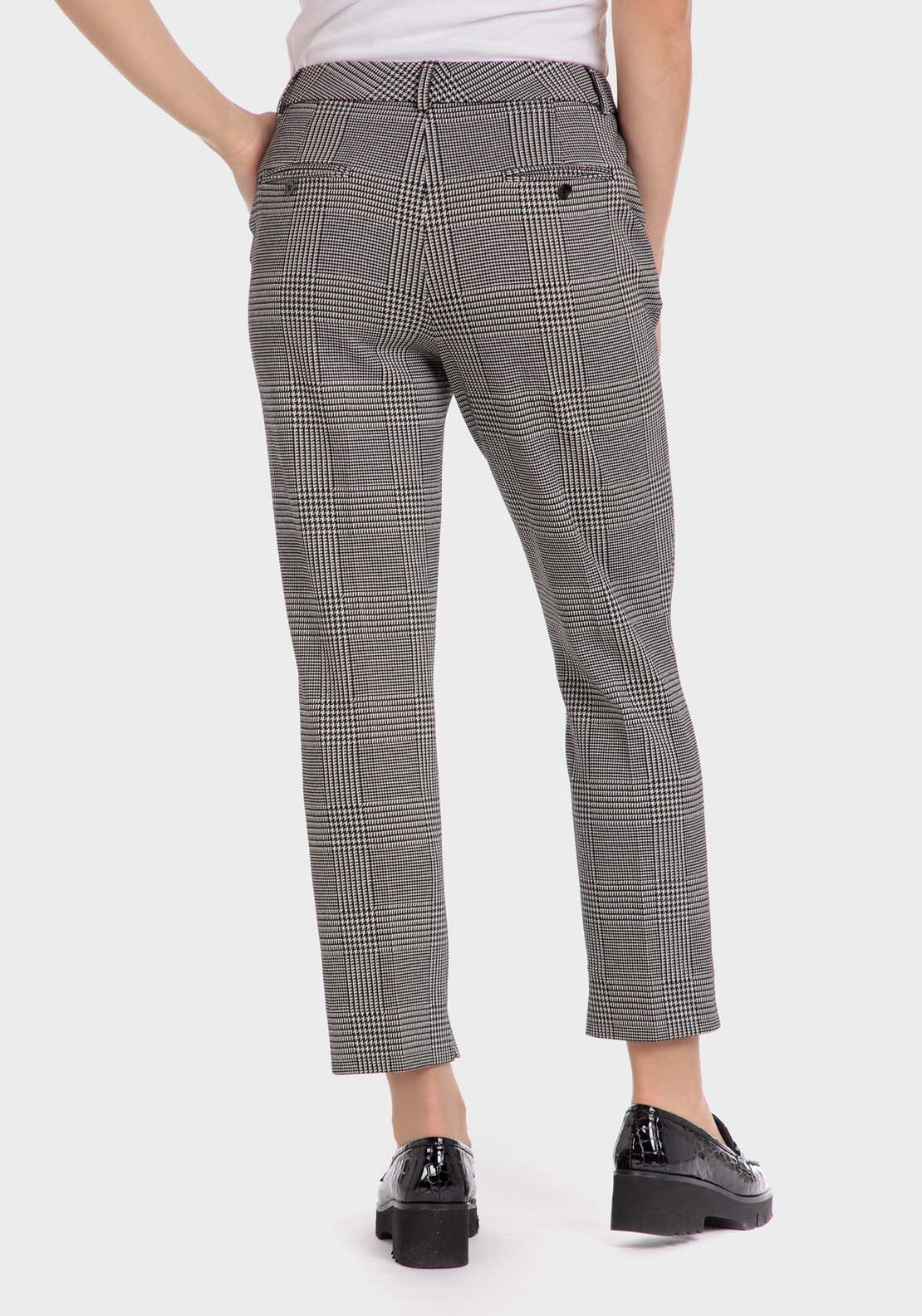 Punt Roma Pow Check Trousers - Black 2 Shaws Department Stores