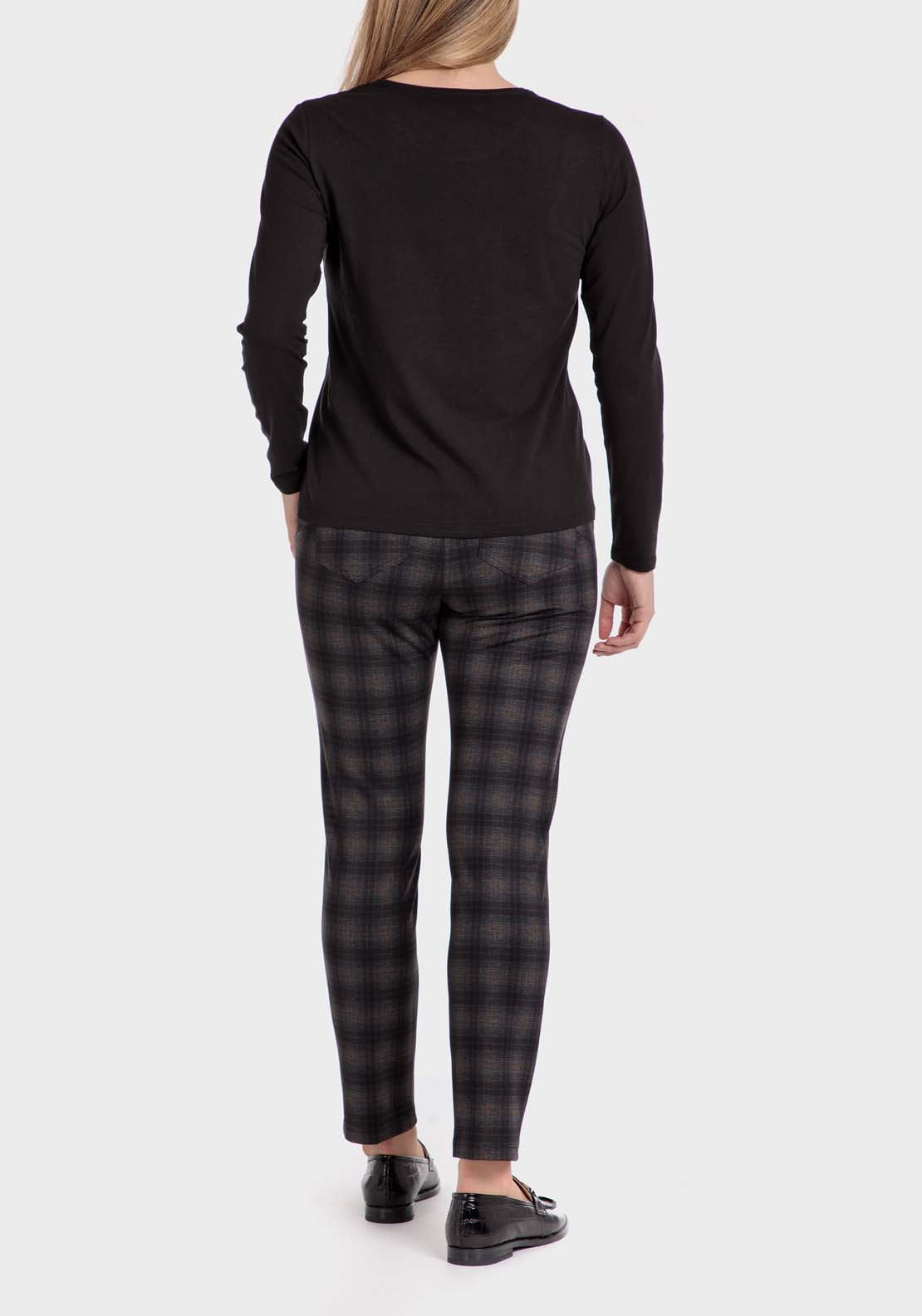Punt Roma Checked Trousers - Black 4 Shaws Department Stores