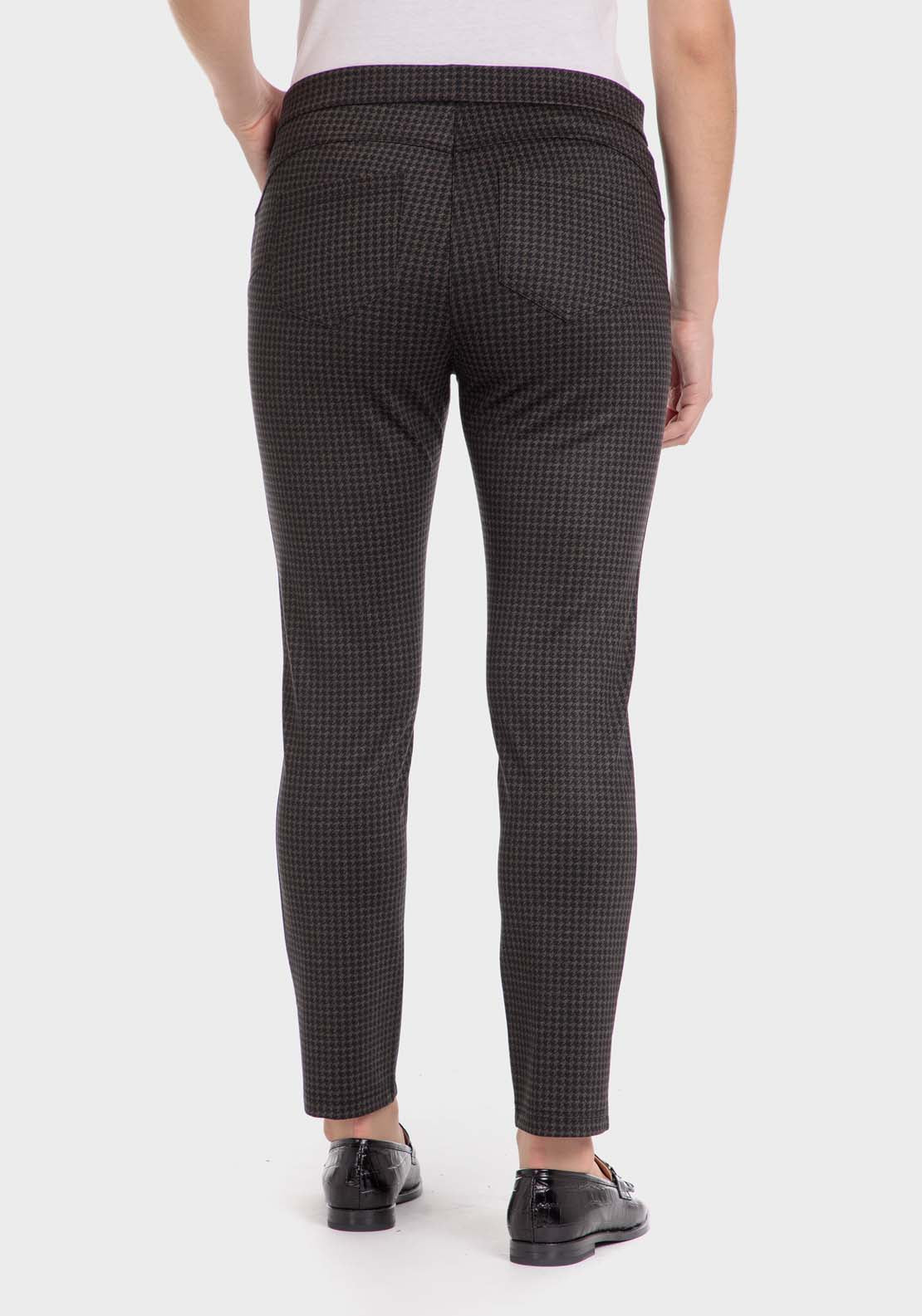 Punt Roma Houndstooth Trousers - Brown 2 Shaws Department Stores