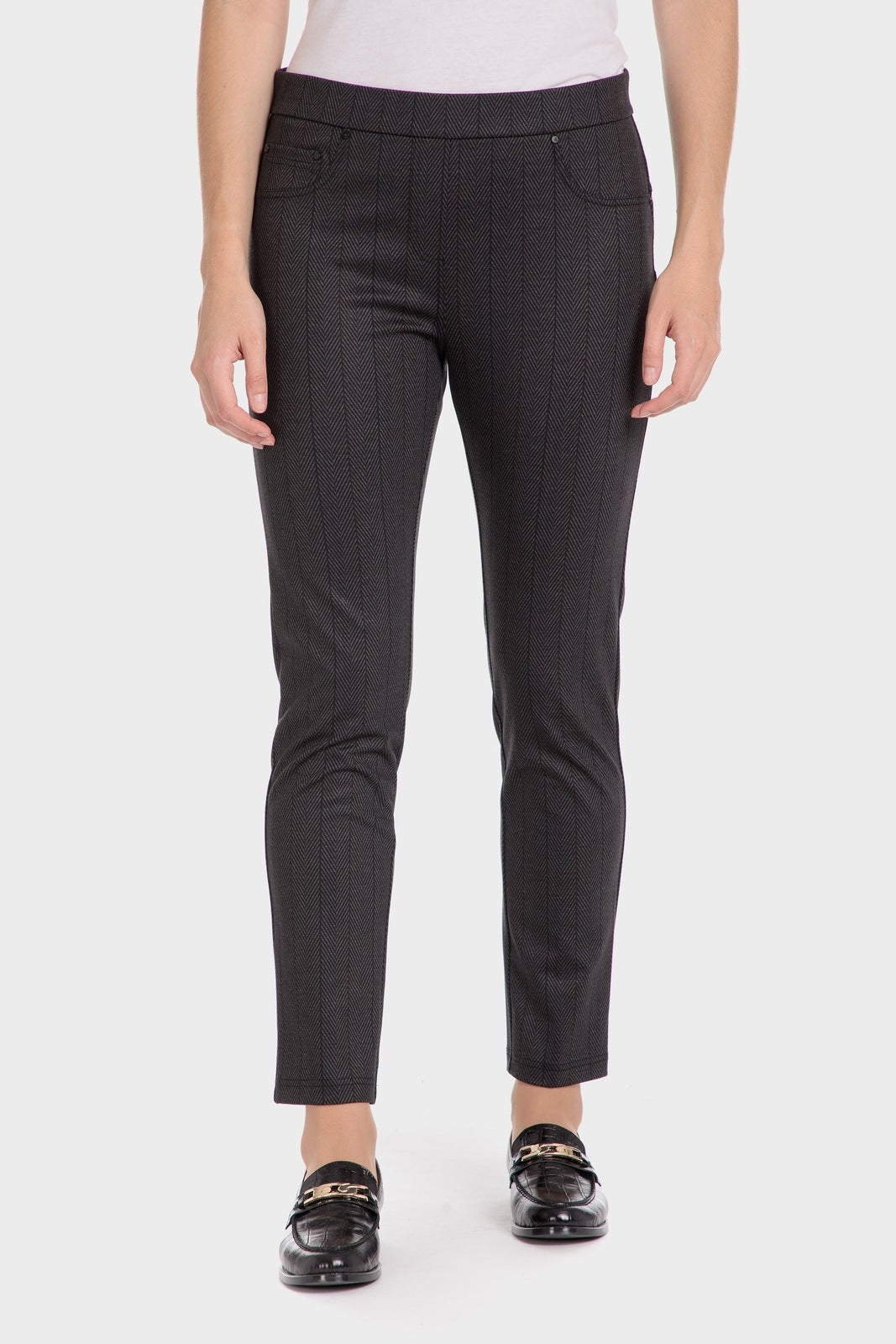 Punt Roma Herringbone Trousers - Black 1 Shaws Department Stores