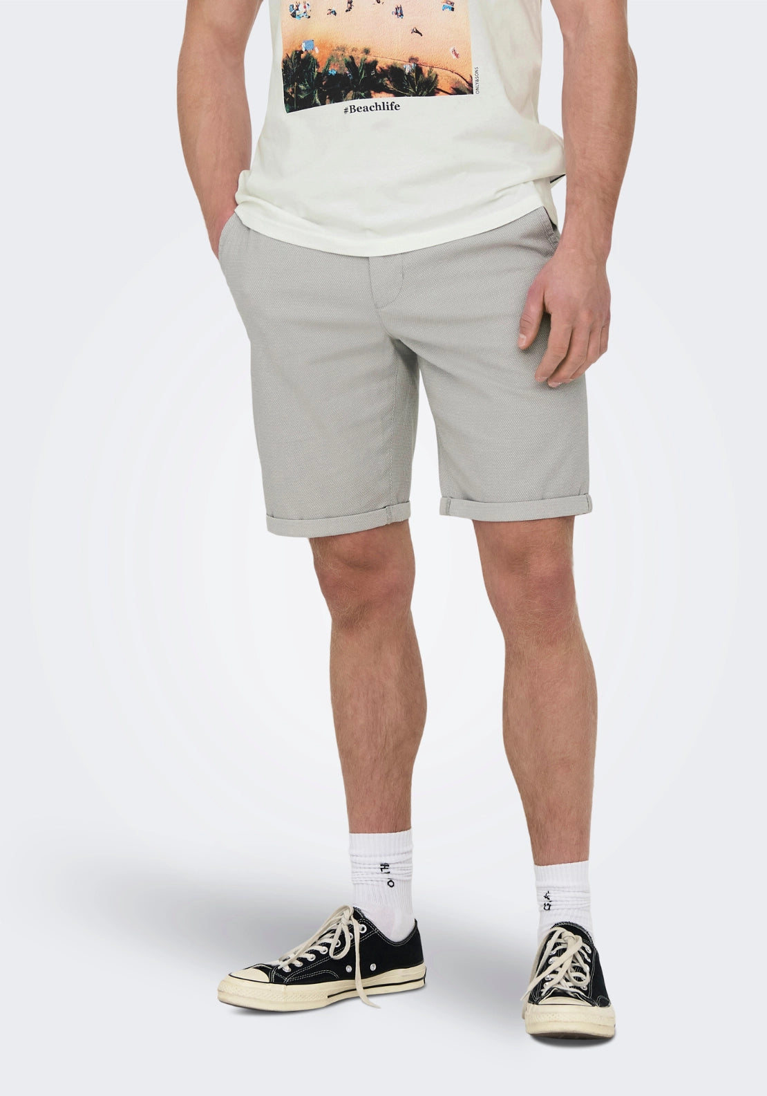 Peter Regular Fit Shorts - Limestone