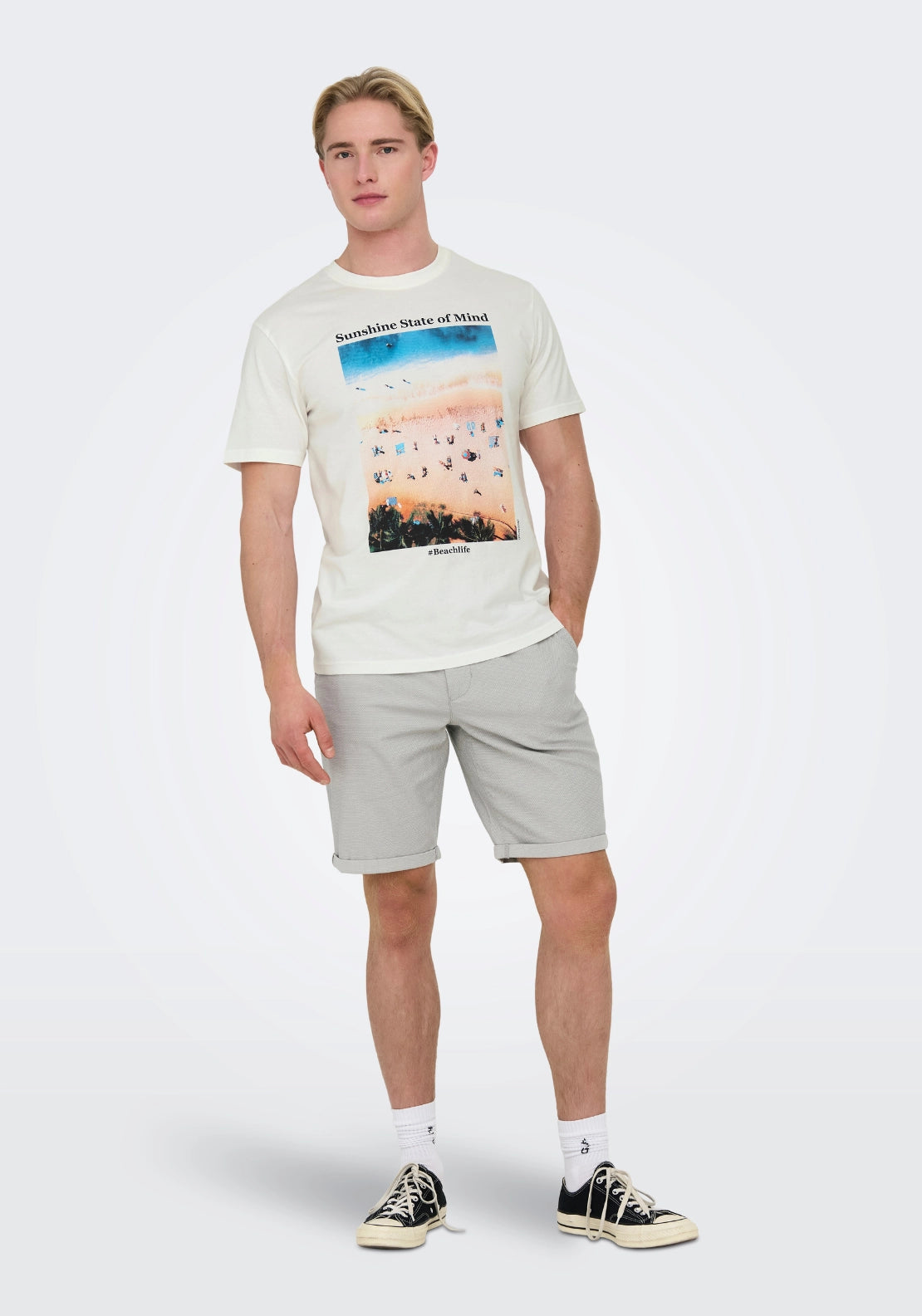 Peter Regular Fit Shorts - Limestone