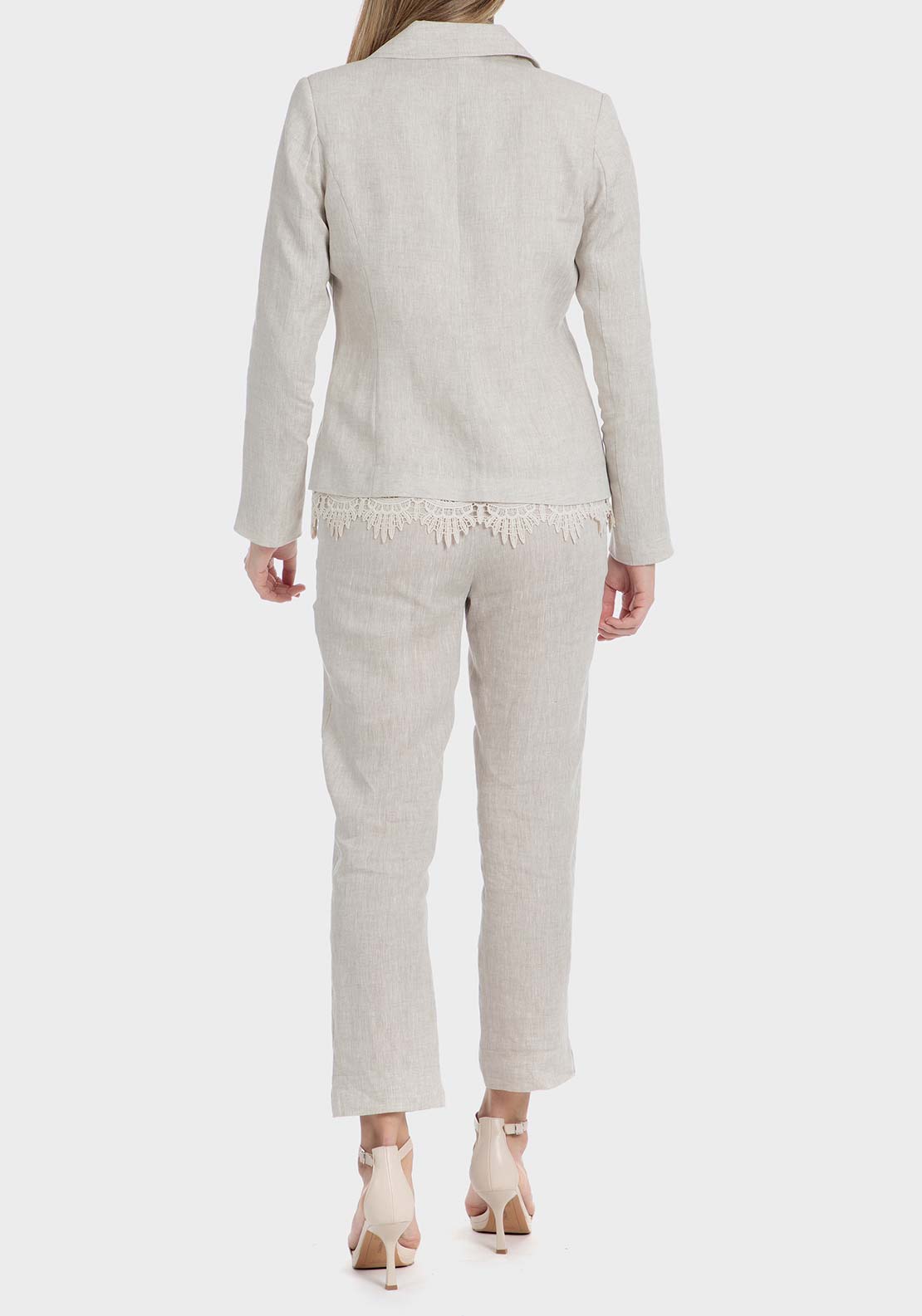 Punt Roma Linen blazer - Beige 4 Shaws Department Stores