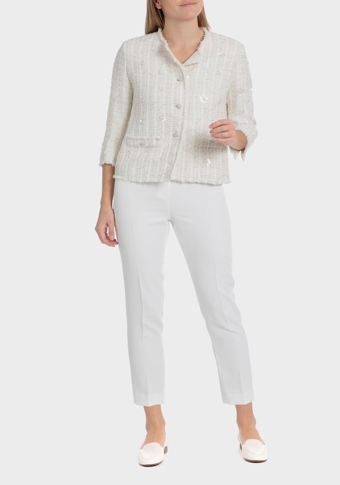 Punt Roma Jacket With Beads - Beige 3 Shaws Department Stores