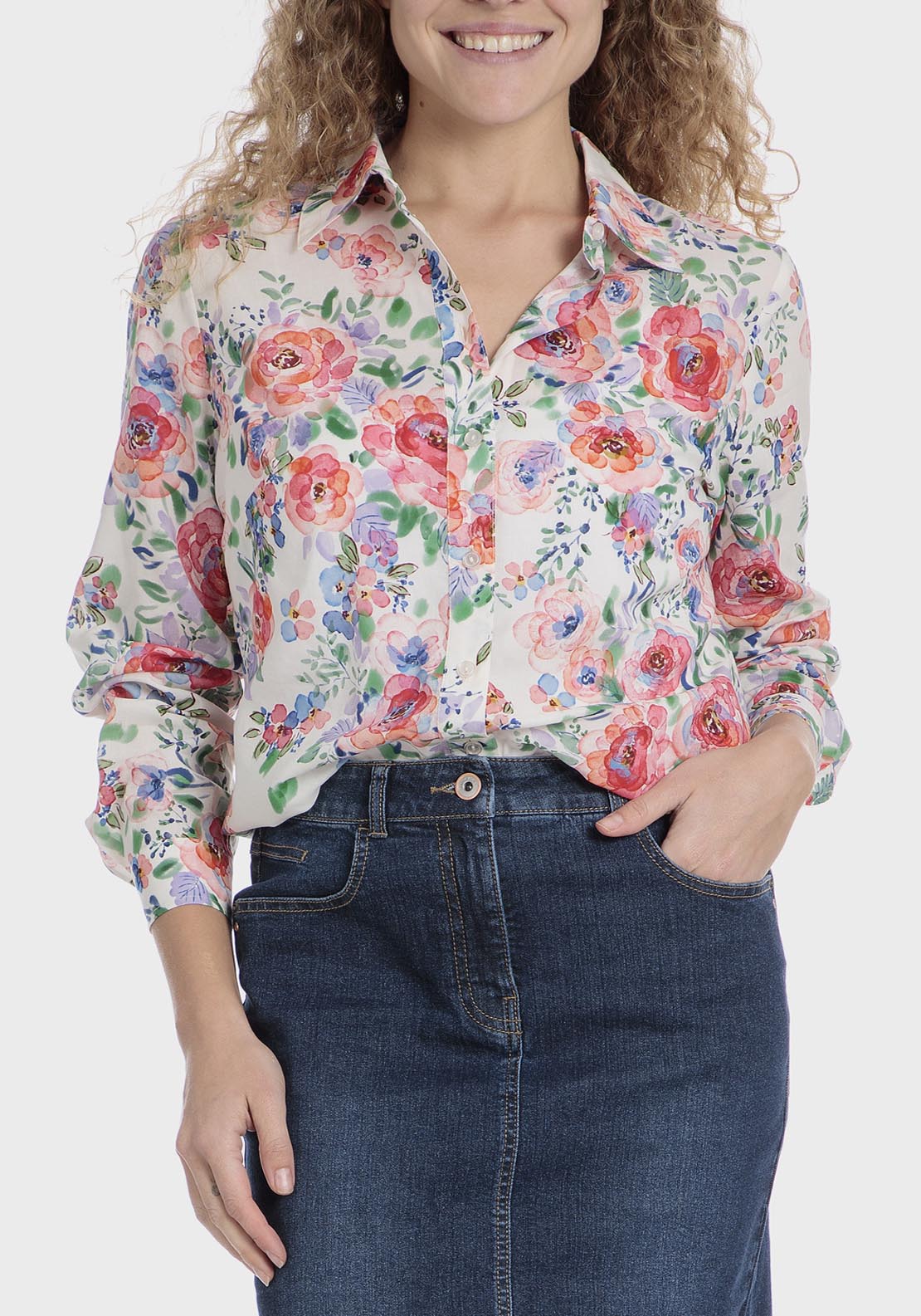 Punt Roma Floral shirt - Orange 8 Shaws Department Stores