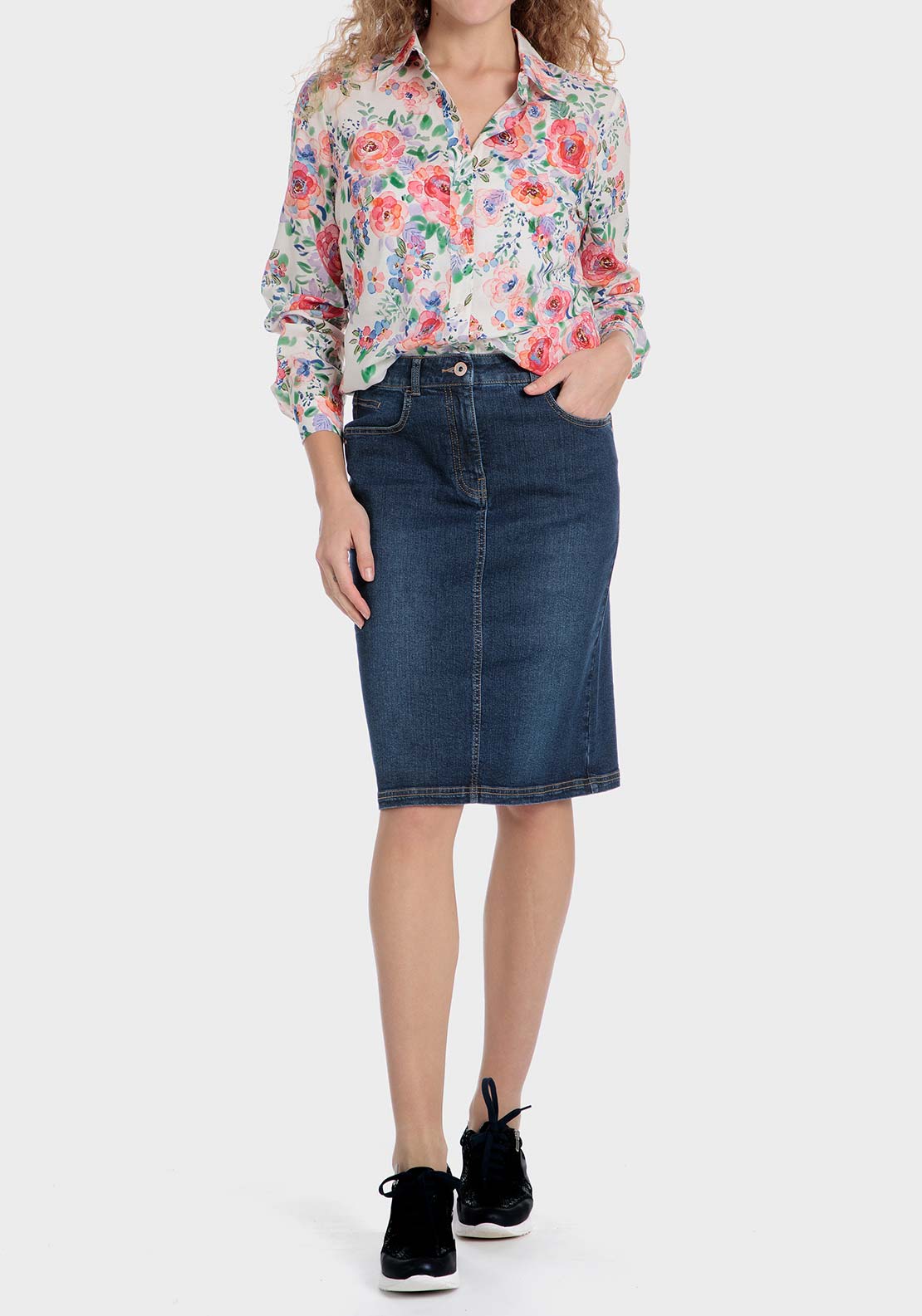 Punt Roma Floral shirt - Orange 3 Shaws Department Stores