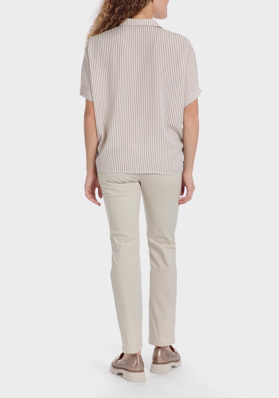 Punt Roma Striped shirt - Sand 6 Shaws Department Stores