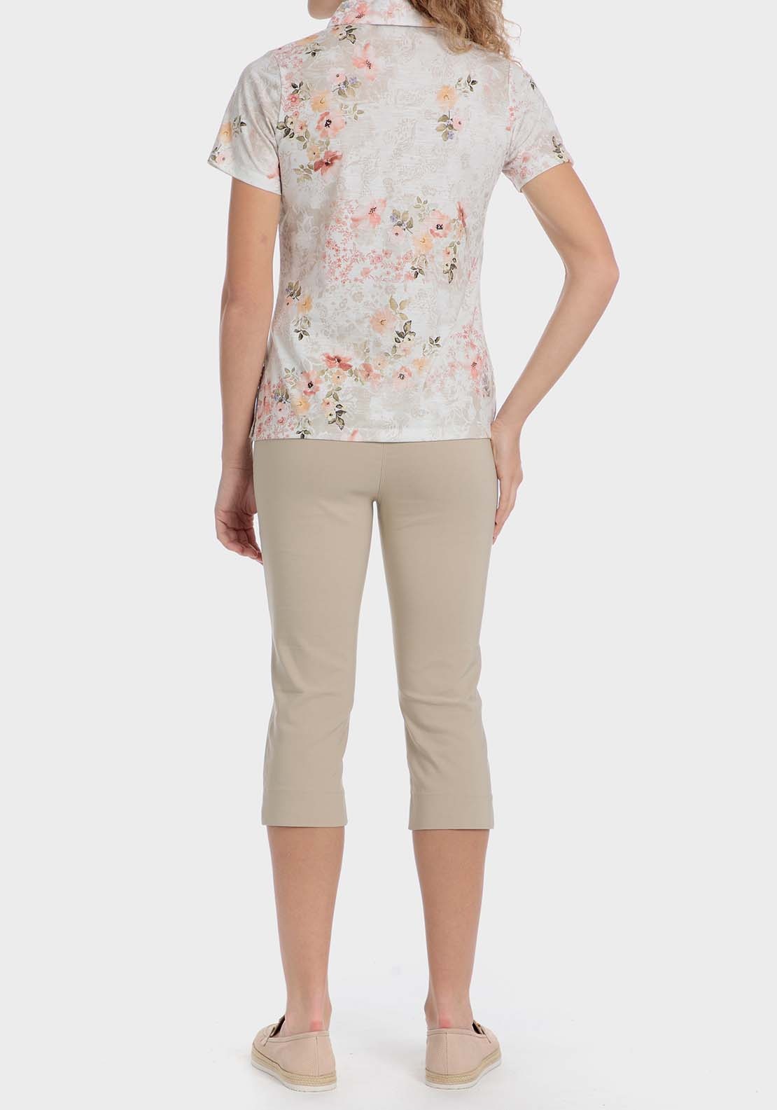 Punt Roma Floral print polo - Beige 4 Shaws Department Stores