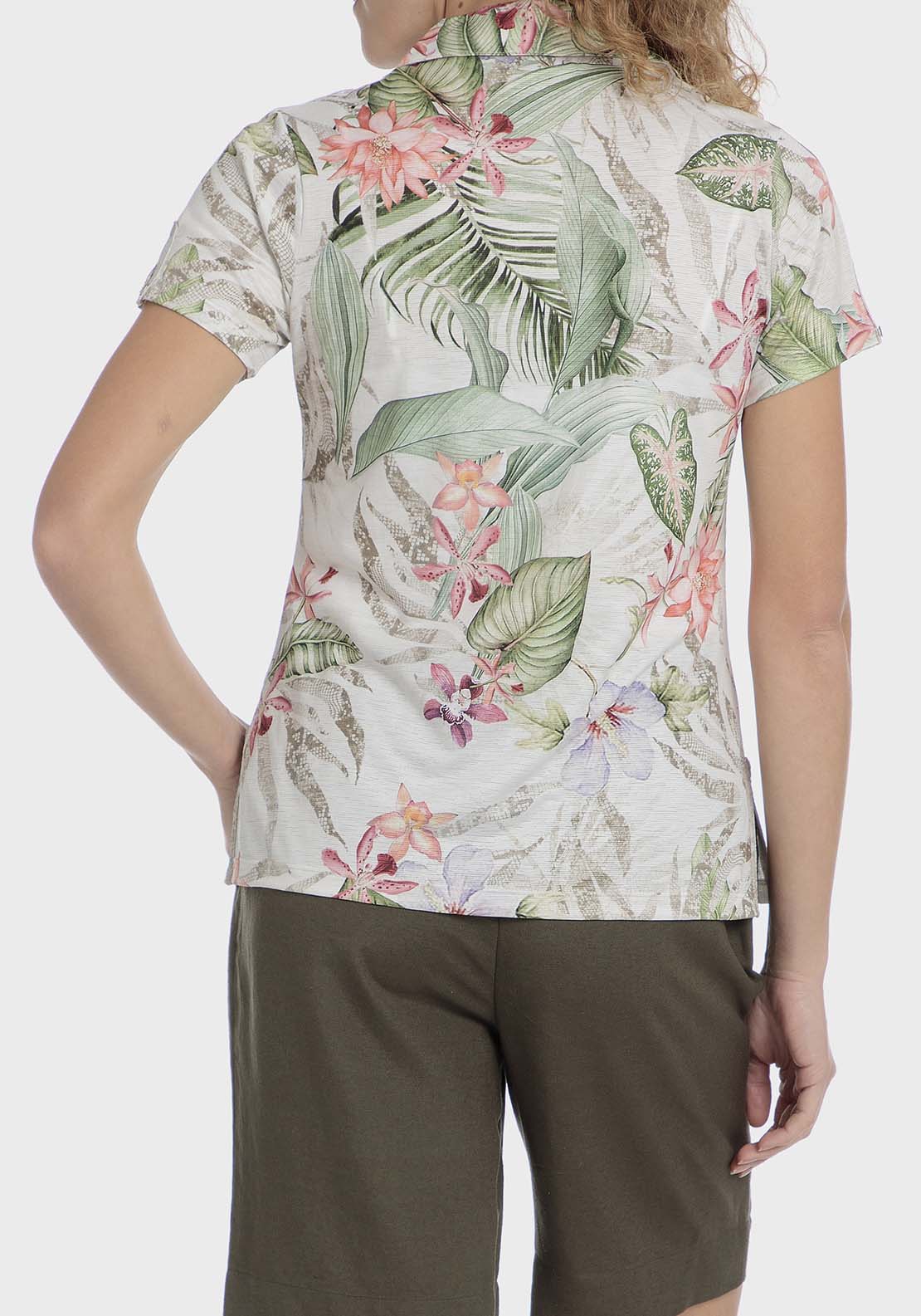 Punt Roma Printed polo - Green 2 Shaws Department Stores