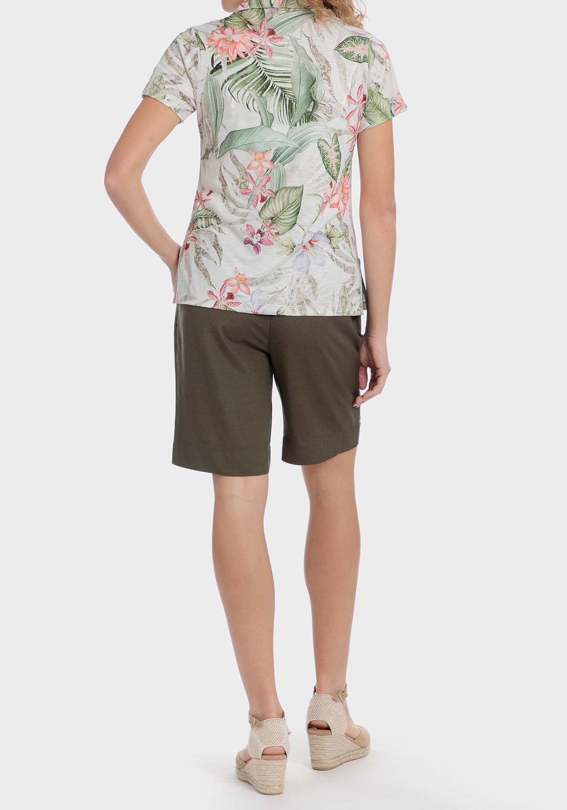 Punt Roma Printed polo - Green 4 Shaws Department Stores