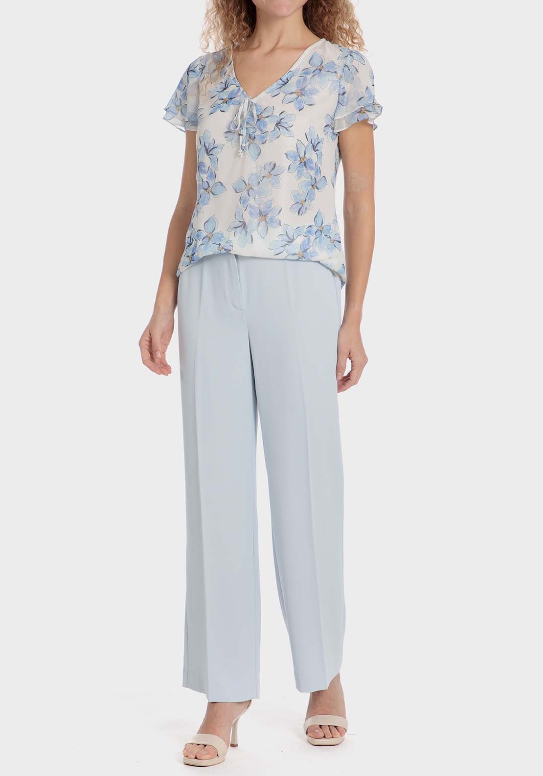 Punt Roma Floral print blouse - Blue 3 Shaws Department Stores