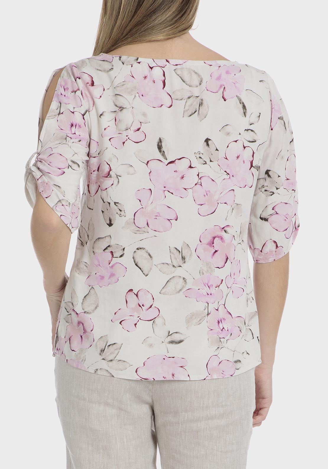 Punt Roma Floral print blouse - Beige 8 Shaws Department Stores