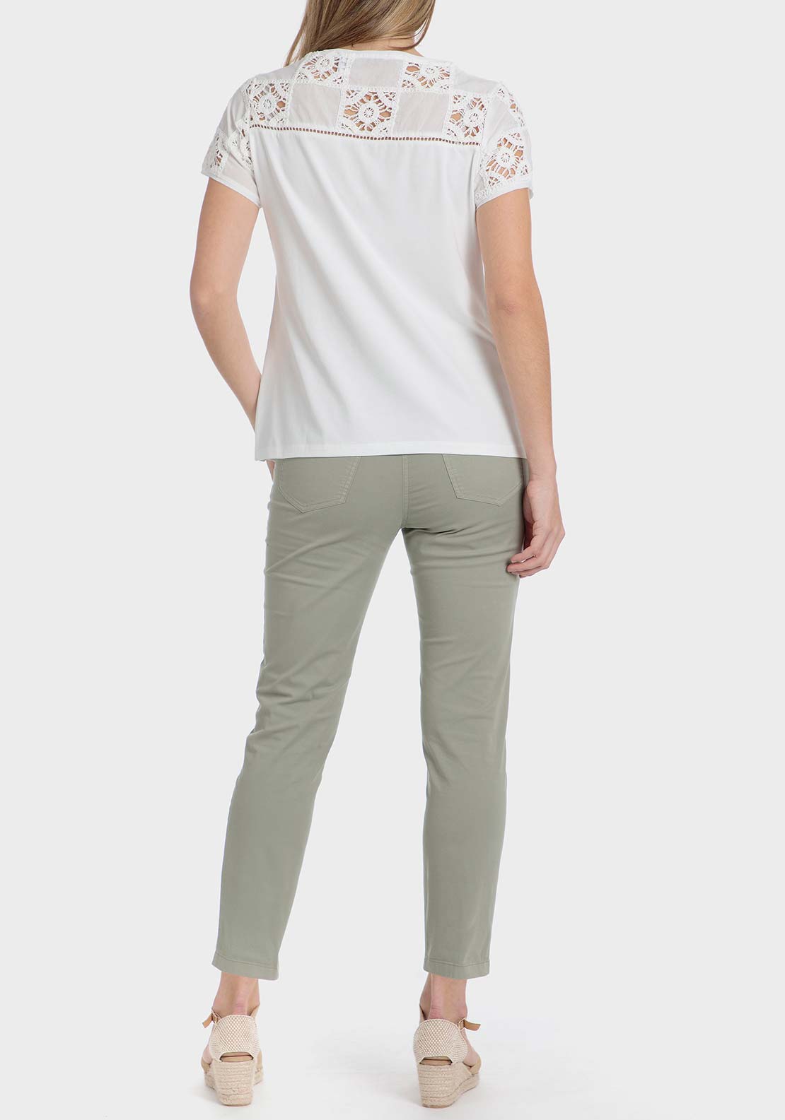 Punt Roma White loose fitting blouse - White 4 Shaws Department Stores