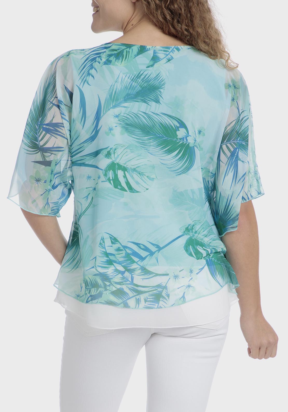Punt Roma Tropical Blouse - Green 2 Shaws Department Stores