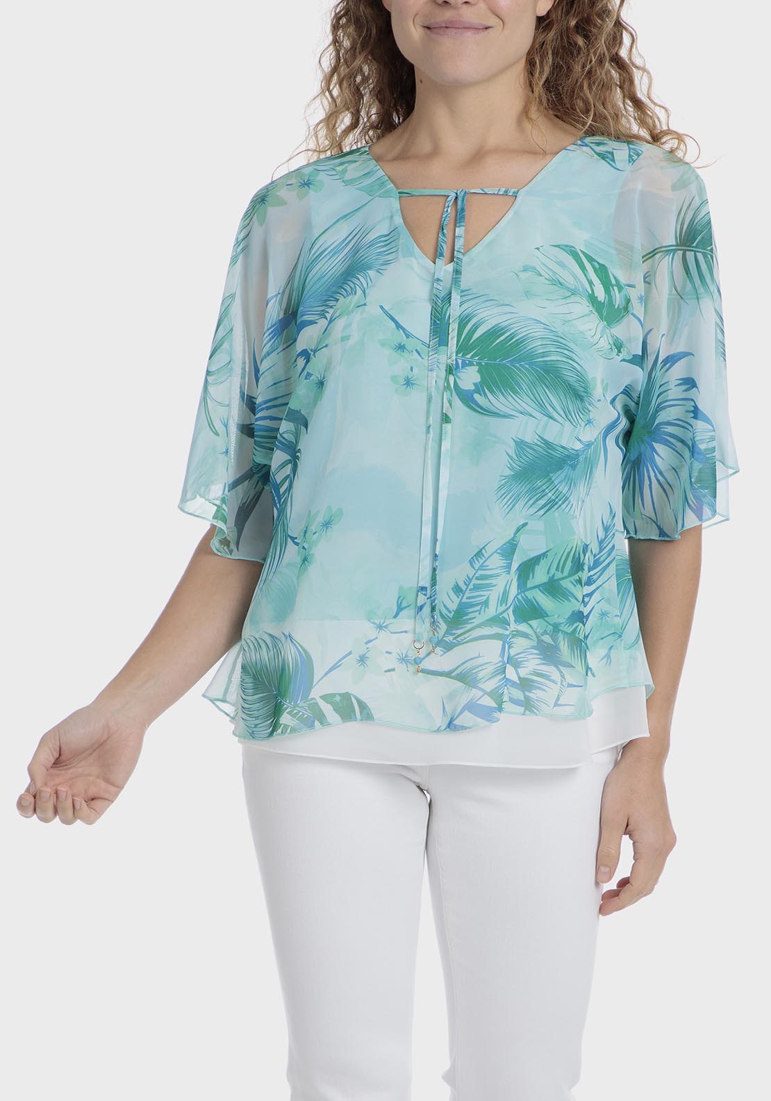 Punt Roma Tropical Blouse - Green 1 Shaws Department Stores