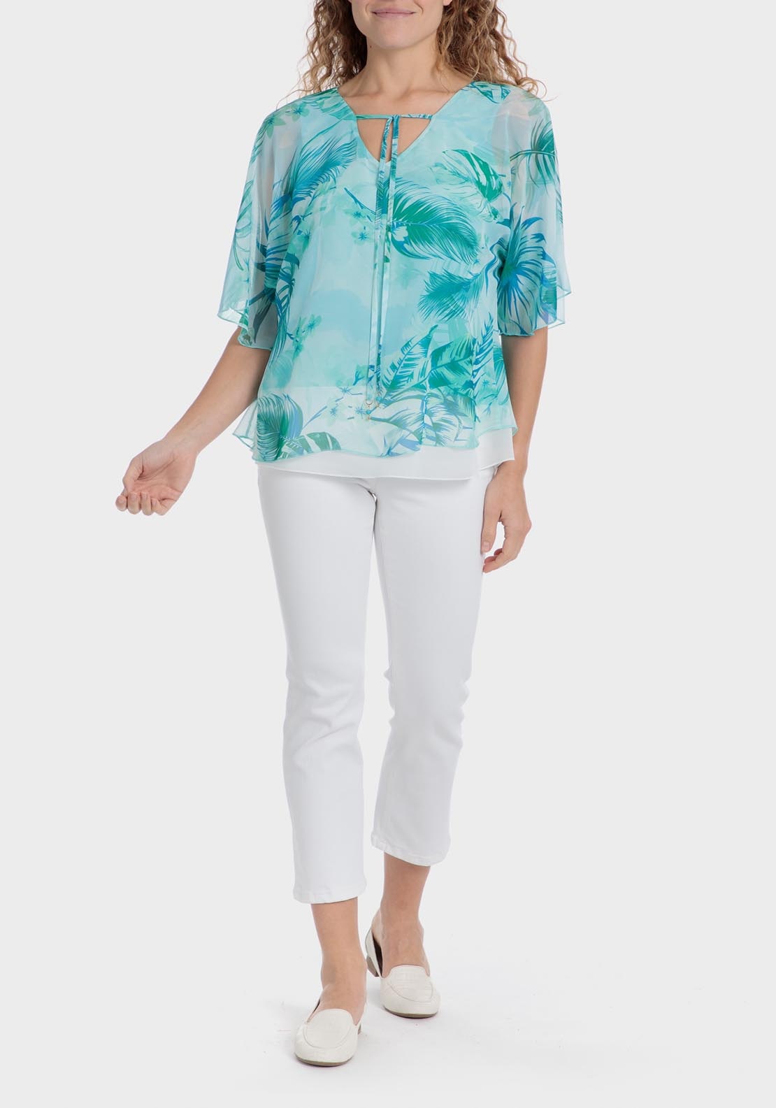 Punt Roma Tropical Blouse - Green 3 Shaws Department Stores