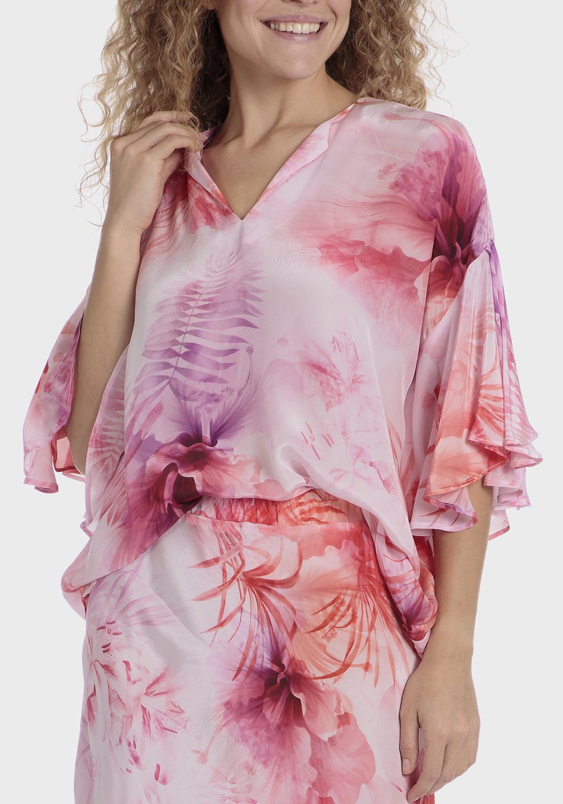Punt Roma Pink floral blouse - Pink 9 Shaws Department Stores