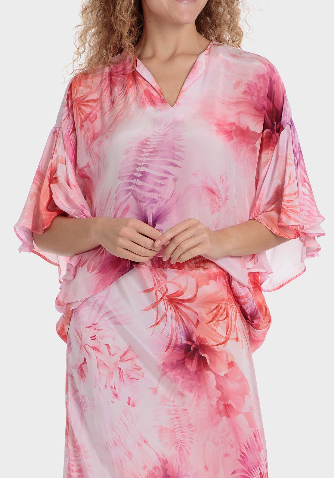 Punt Roma Pink floral blouse - Pink 1 Shaws Department Stores