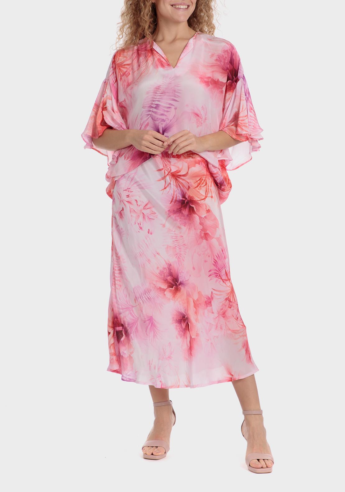 Punt Roma Pink floral blouse - Pink 7 Shaws Department Stores