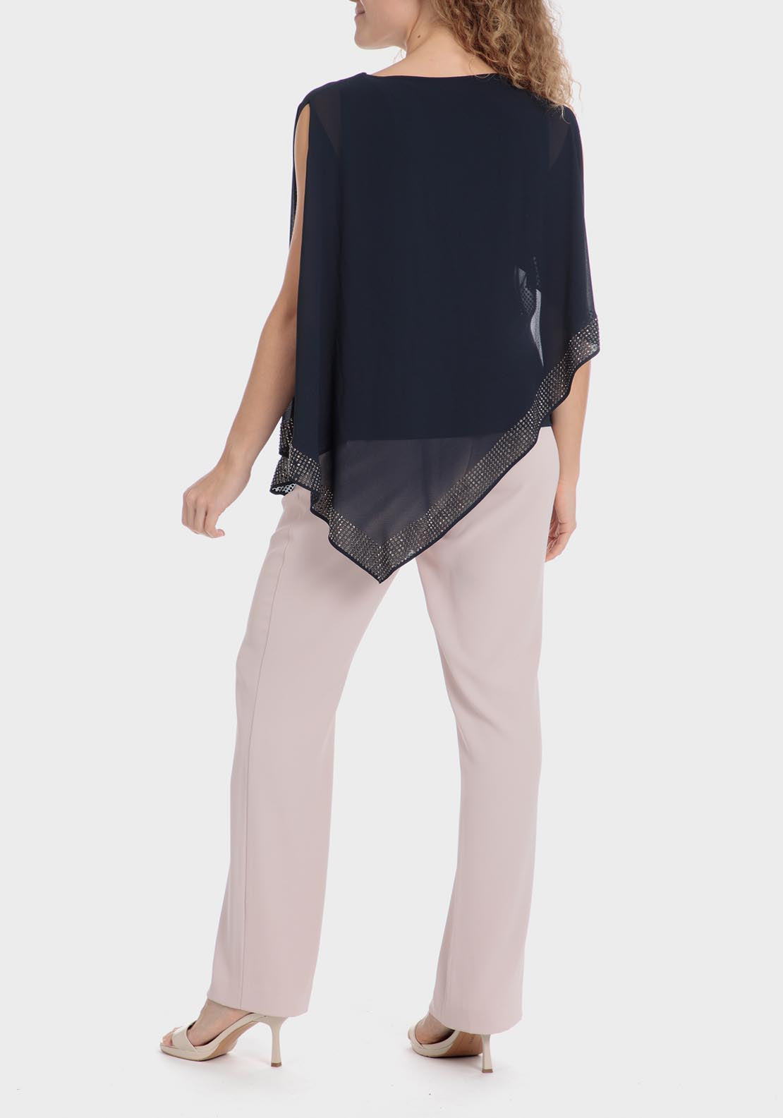 Punt Roma Studded Blouse - Blue / Navy 4 Shaws Department Stores