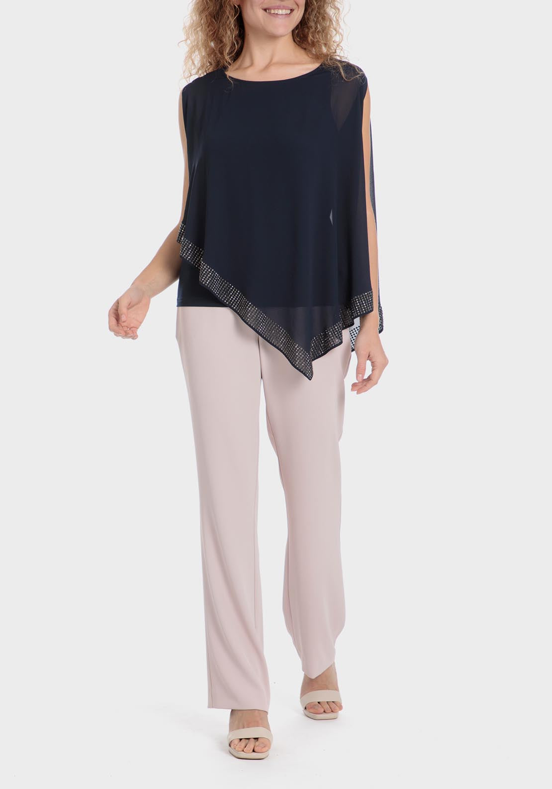 Punt Roma Studded Blouse - Blue / Navy 3 Shaws Department Stores