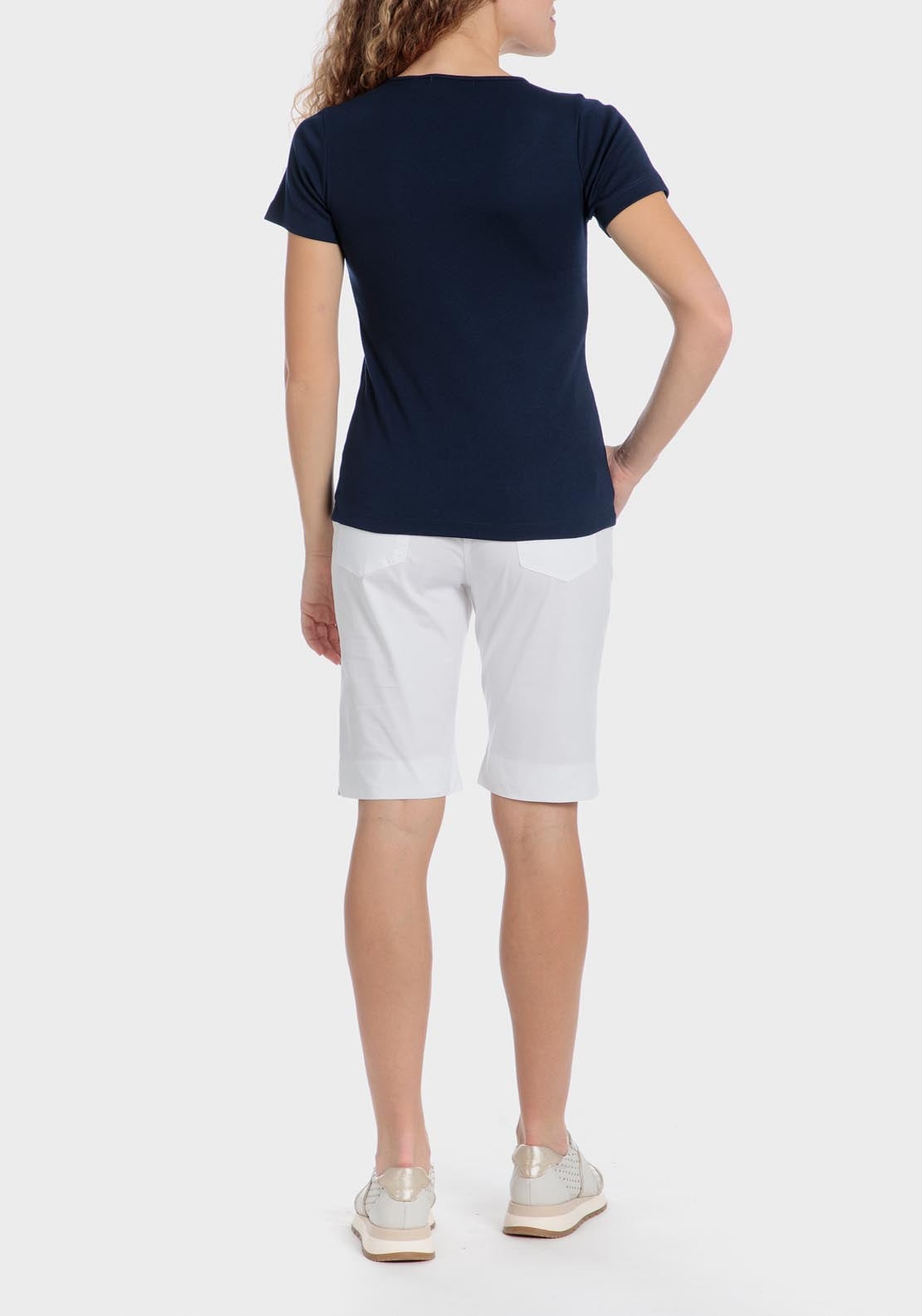 Punt Roma Basic T-Shirt With Gemstones - Blue / Navy 4 Shaws Department Stores