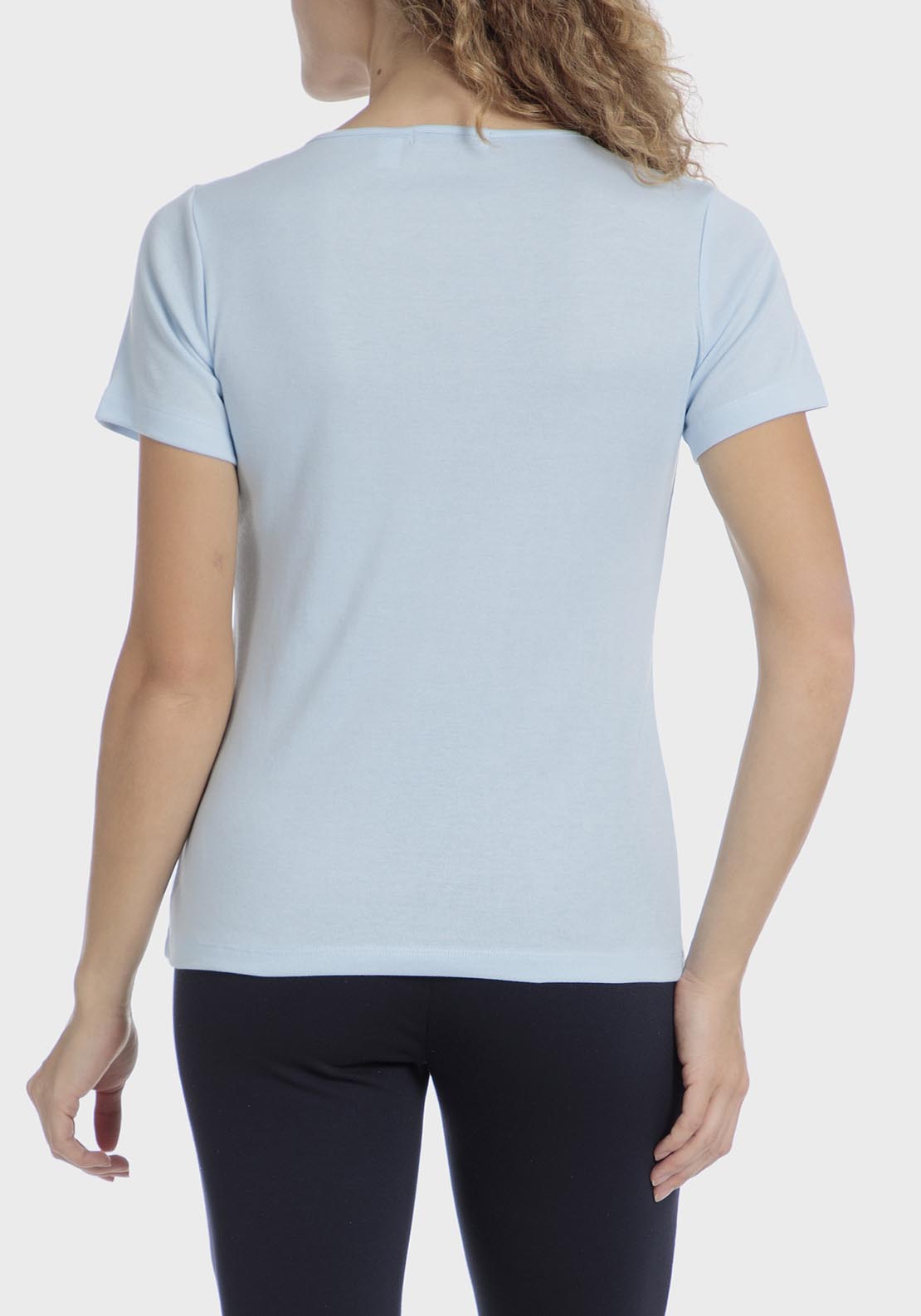 Punt Roma Basic T-Shirt With Gemstones - Blue 4 Shaws Department Stores