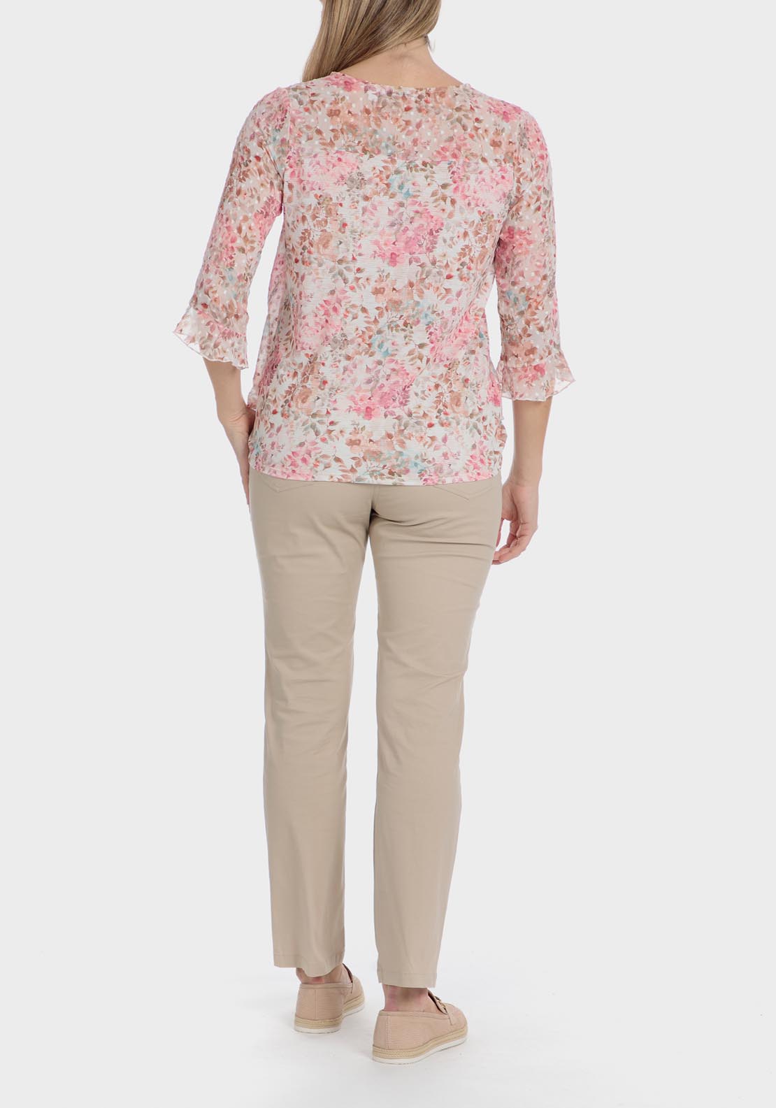 Punt Roma Printed Plumetti T-Shirt - Pink 4 Shaws Department Stores