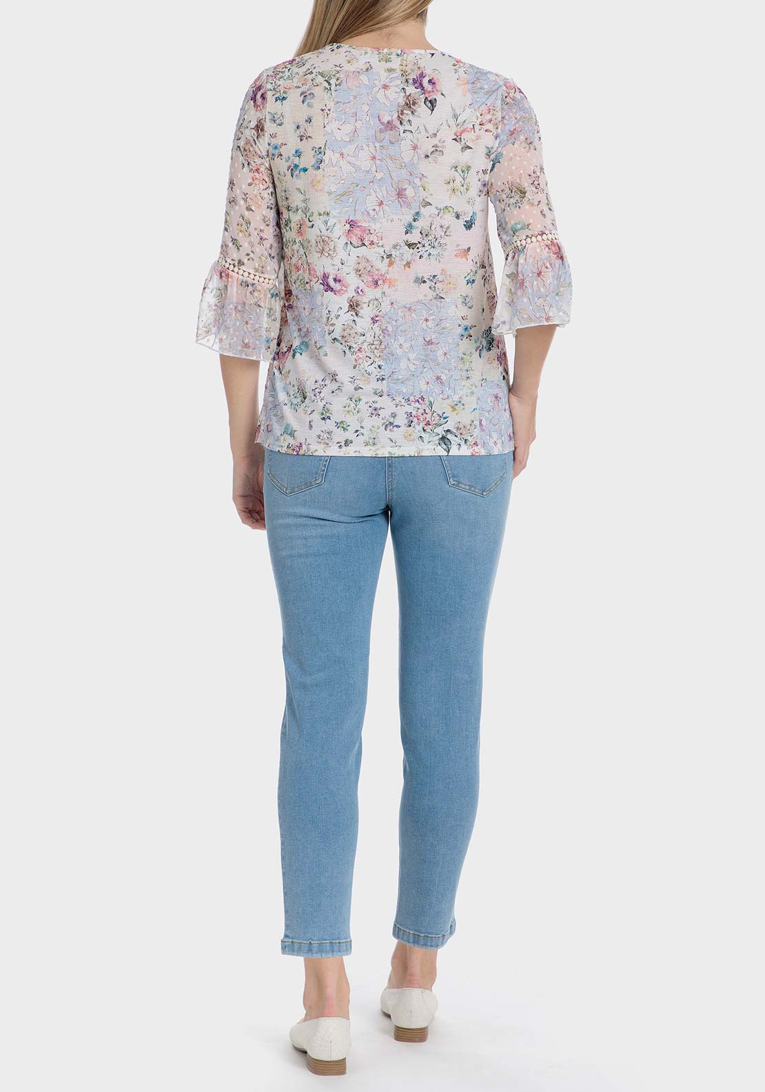 Punt Roma Plumetti floral blouse - Blue 4 Shaws Department Stores